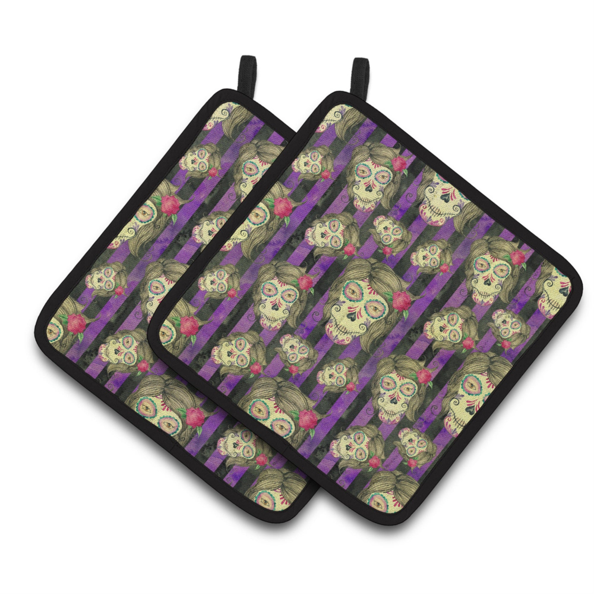 'Caroline'S Treasures Watercolor Day Of The Dead Halloween Decorated Pot Holder, 7.5'''' X 7.5'''', Multicolor''