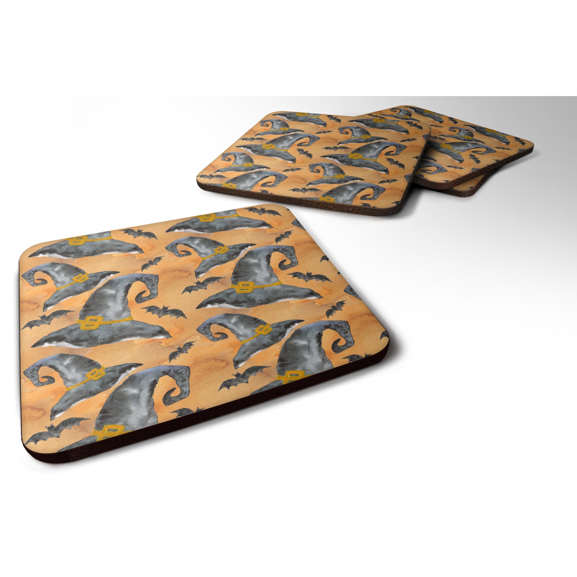 'Caroline'S Treasures Watecolor Halloween Witches Hat Decorative Coasters, 3.5, Multicolor''