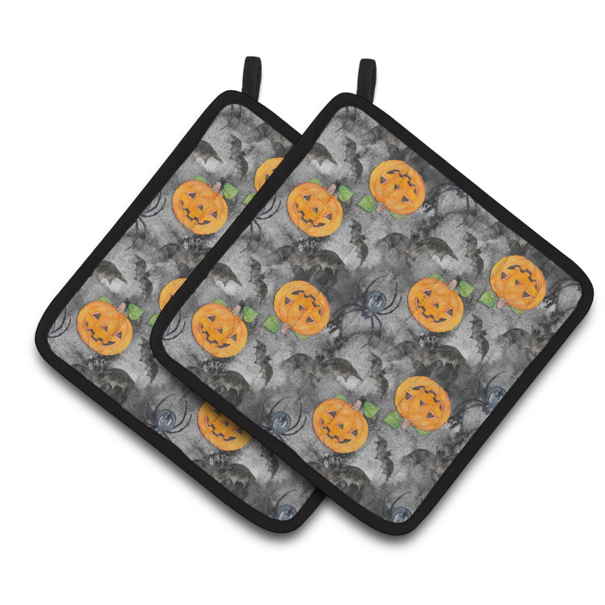 'Caroline'S Treasures Watercolor Halloween Jack-O-Lantern Bats Decorated Pot Holder, 7.5'''' X 7.5'''', Multicolor''