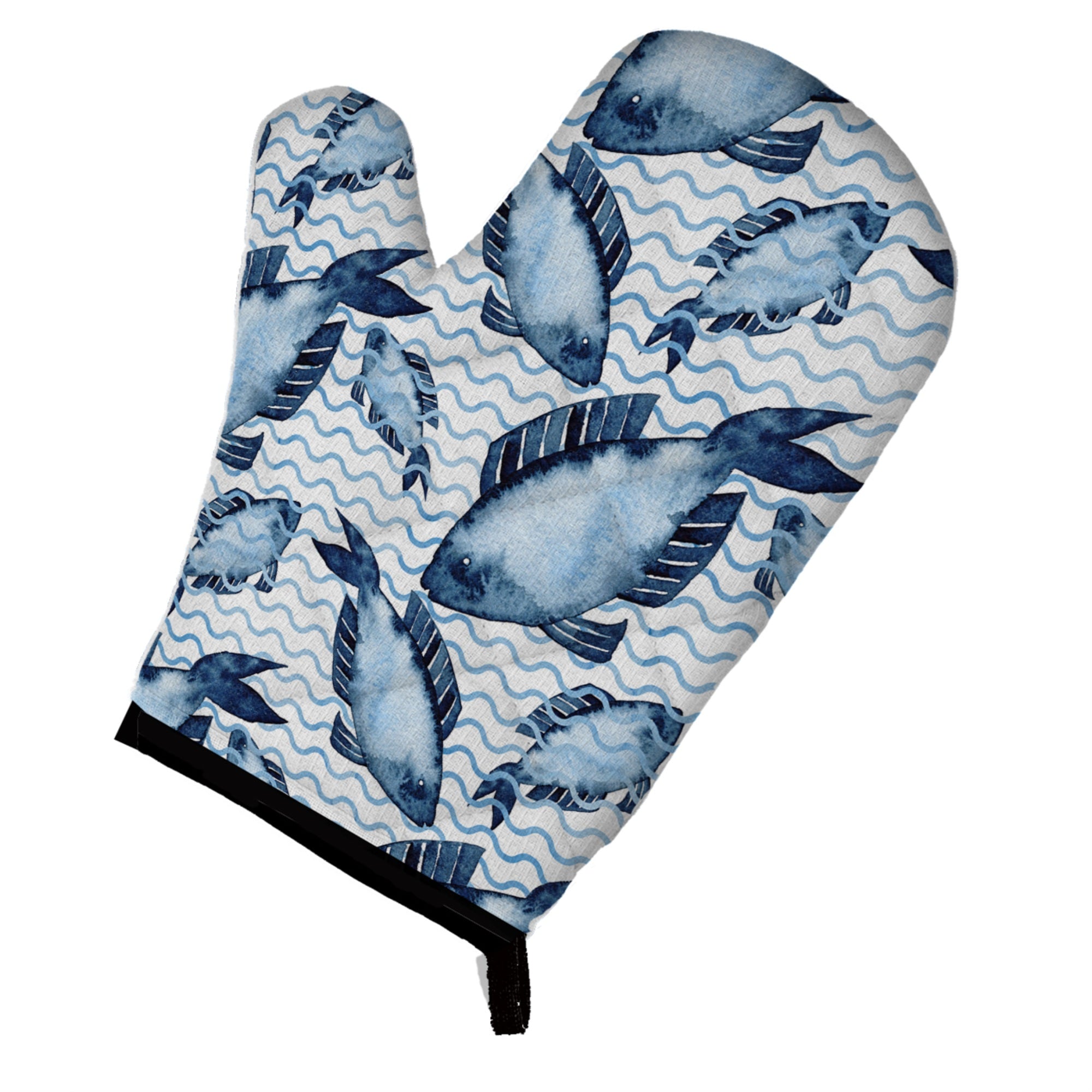 'Caroline'S Treasures Beach Watercolor Fishes Decorated Oven Mitt, 12'''' X 8.5'''', Multicolor''