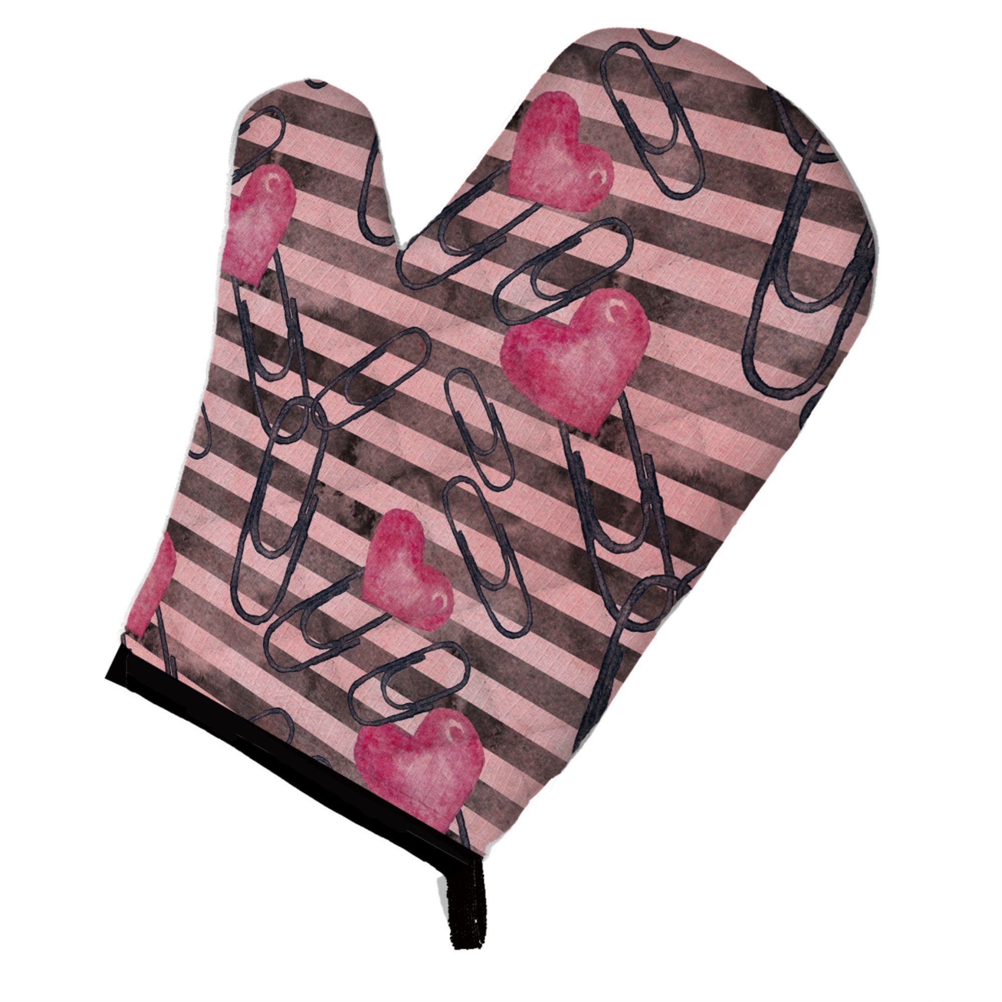 'Caroline'S Treasures Watercolor Heart Paper Clips Decorated Oven Mitt, 12'''' X 8.5'''', Multicolor''