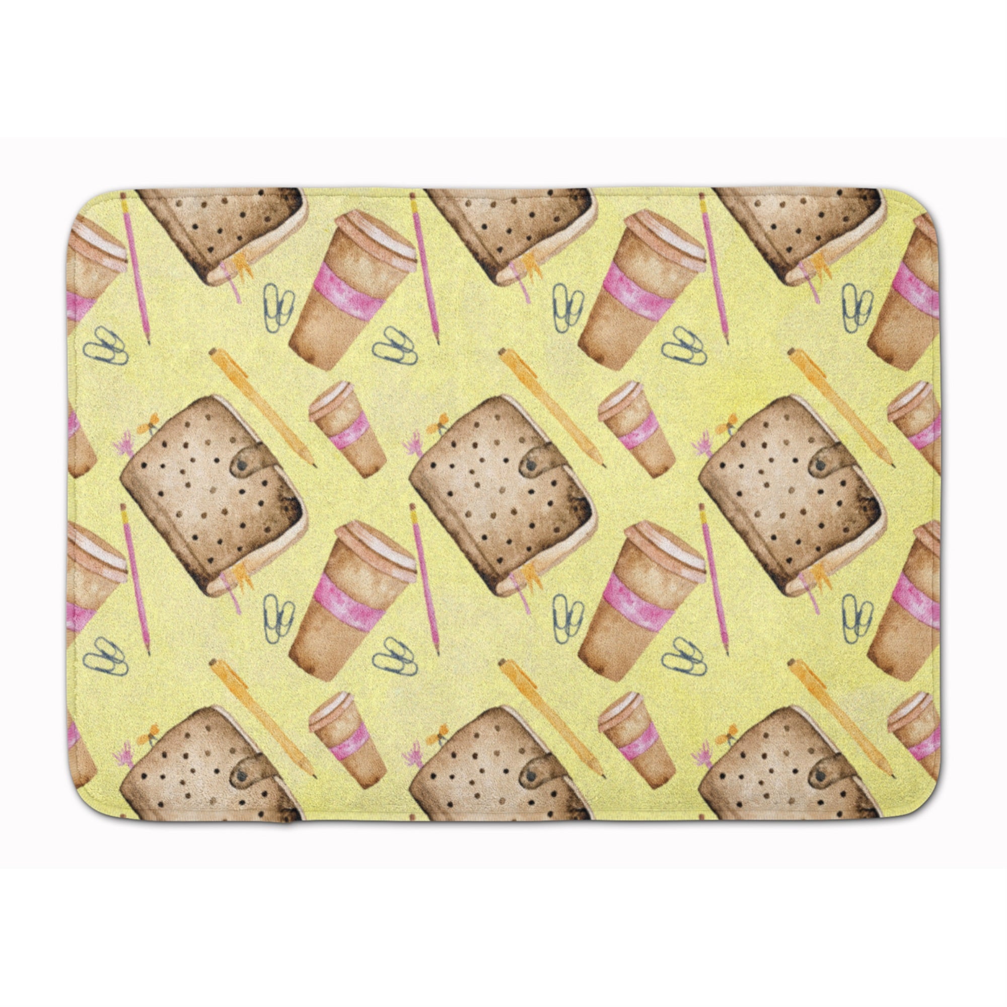 'Caroline'S Treasures Watercolor Coffee And Journal Floor Mat, 19'''' H X 27'''' W, Multicolor''