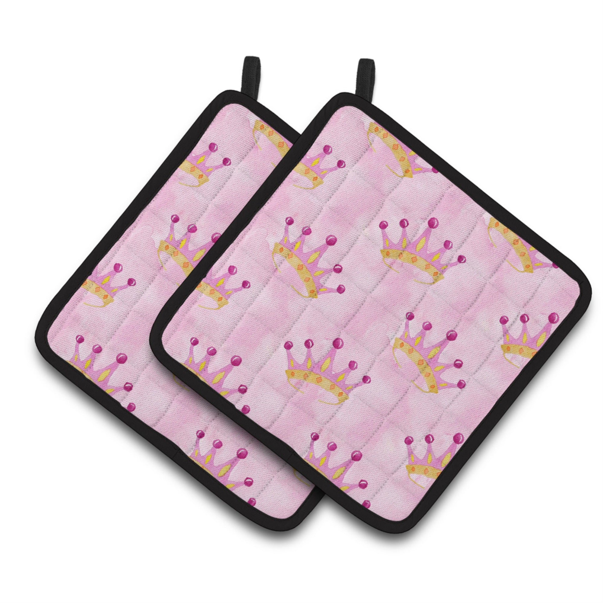 'Caroline'S Treasures Watercolor Princess Crown On Pink Decorated Pot Holder, 7.5'''' X 7.5'''', Multicolor''