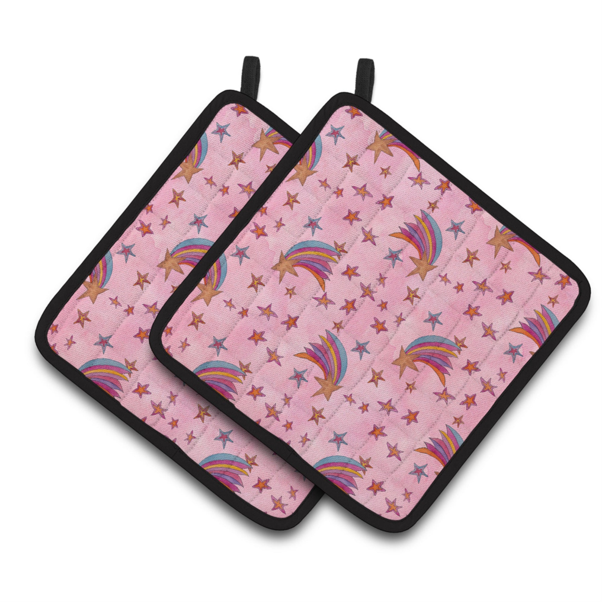 'Caroline'S Treasures Watercolor Shooting Stars On Pink Decorated Pot Holder, 7.5'''' X 7.5'''', Multicolor''