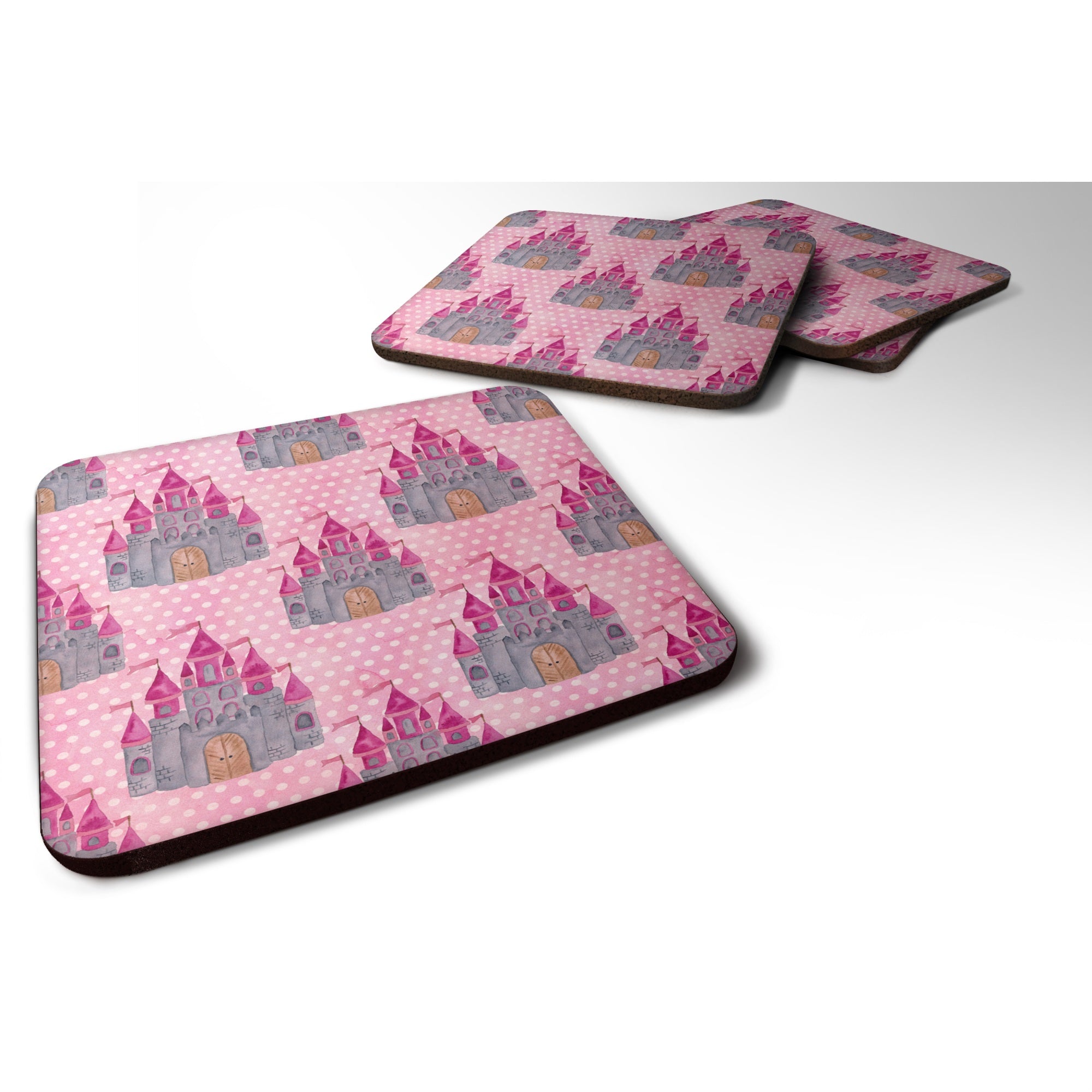 'Caroline'S Treasures Watercolor Princess Castle Decorative Coasters, 3.5, Multicolor''