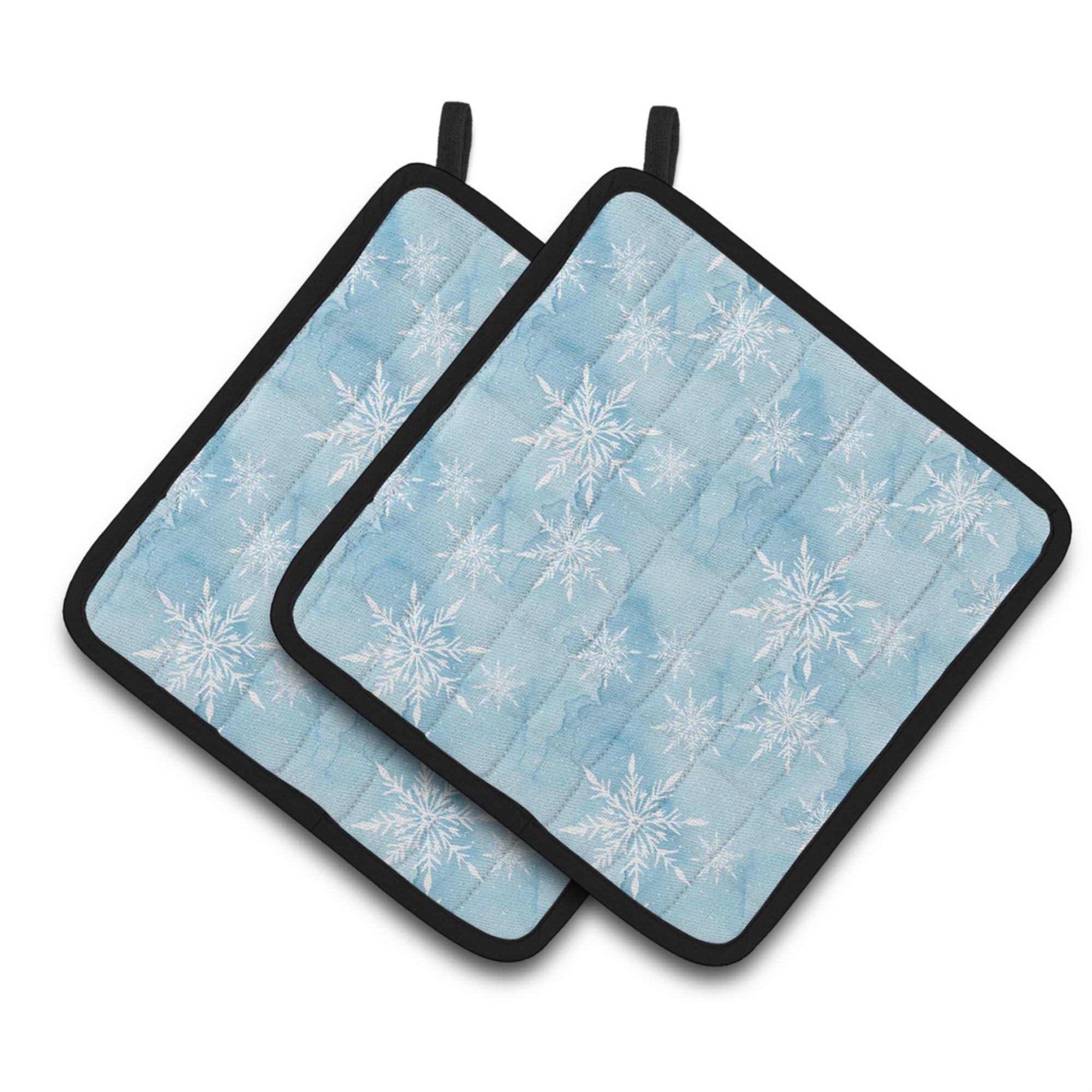 'Caroline'S Treasures Watercolor Snowflake On Light Blue Decorated Pot Holder, 7.5'''' X 7.5'''', Multicolor''