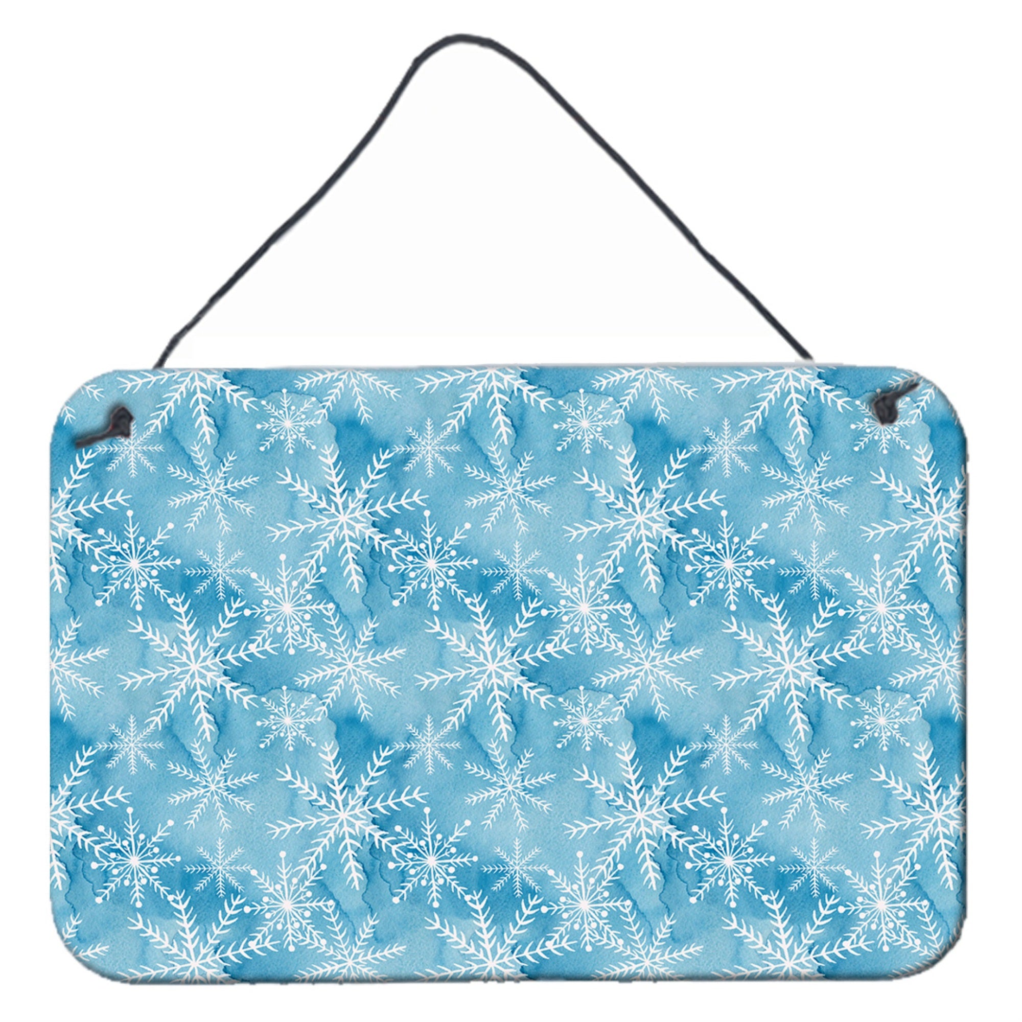 'Caroline'S Treasures Watercolor Snowflake On Blue Metal Print, 8'''' H X 12'''' W, Multicolor''