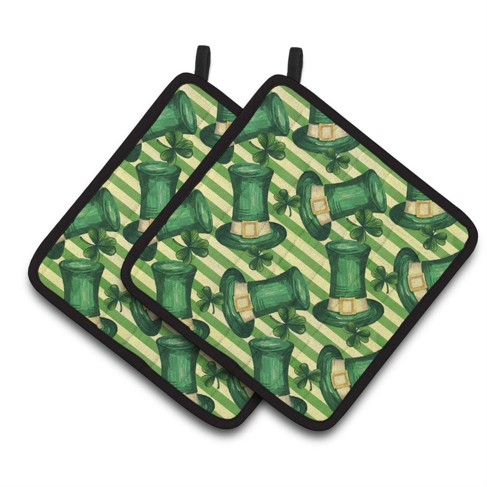 'Caroline'S Treasures Watercolor St Patrick'S Day Leprechaun Hat Decorated Pot Holder, 7.5'''' X 7.5'''', Multicolor''