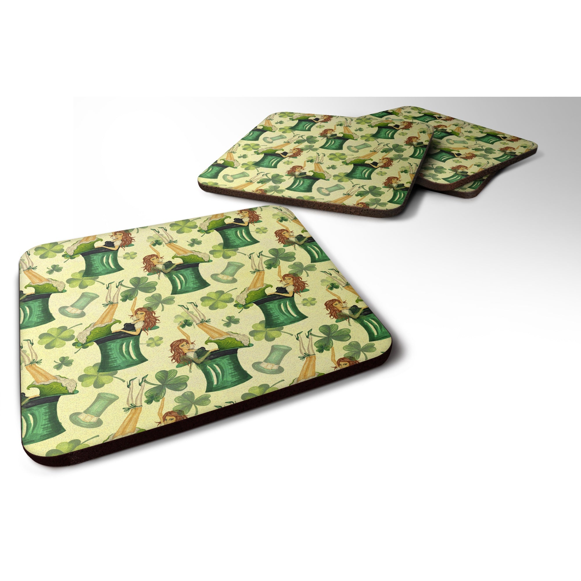 'Caroline'S Treasures Watercolor St Patrick'S Day Party Decorative Coasters, 3.5, Multicolor''