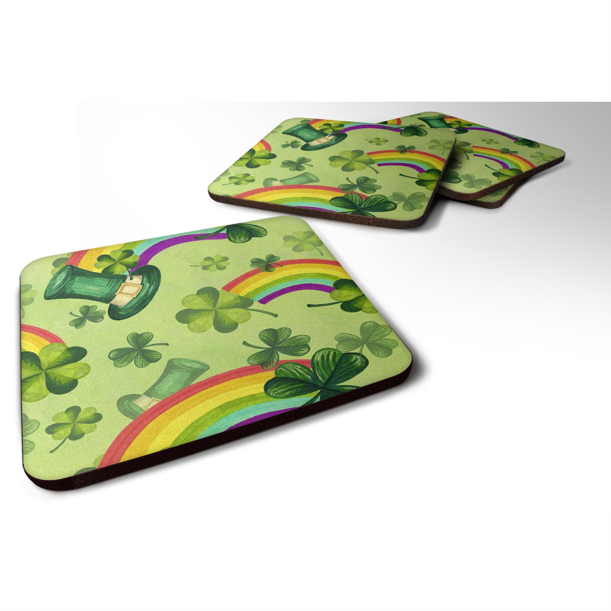'Caroline'S Treasures Watercolor St Patrick'S Day Lucky Leprechan Decorative Coasters, 3.5, Multicolor''