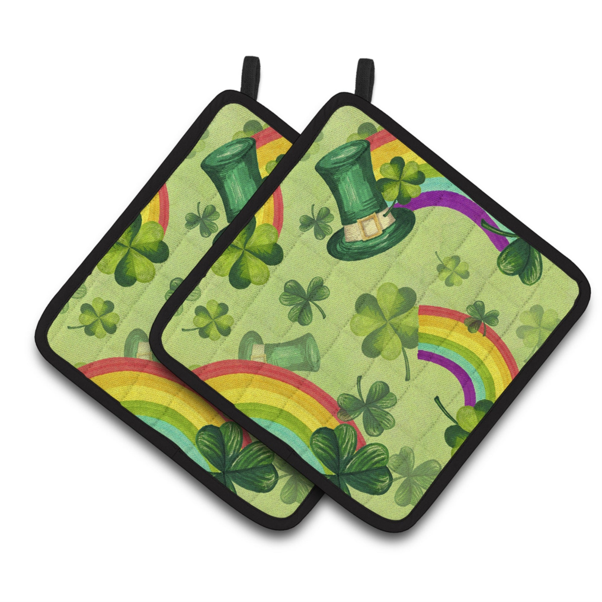 'Caroline'S Treasures Watercolor St Patrick'S Day Lucky Leprechaun Decorated Pot Holder, 7.5'''' X 7.5'''', Multicolor''