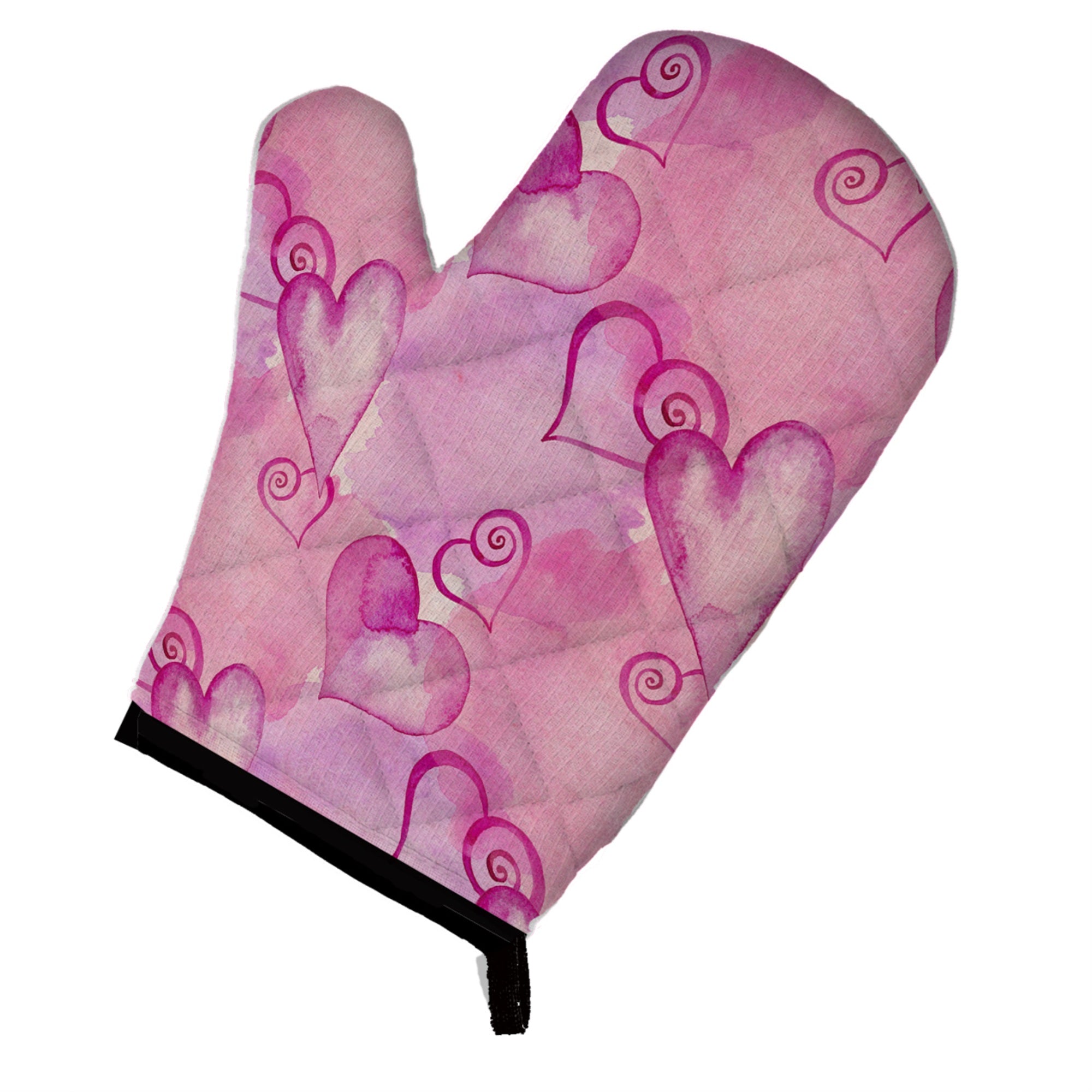 'Caroline'S Treasures Watercolor Hot Pink Hearts Decorated Oven Mitt, 12'''' X 8.5'''', Multicolor''