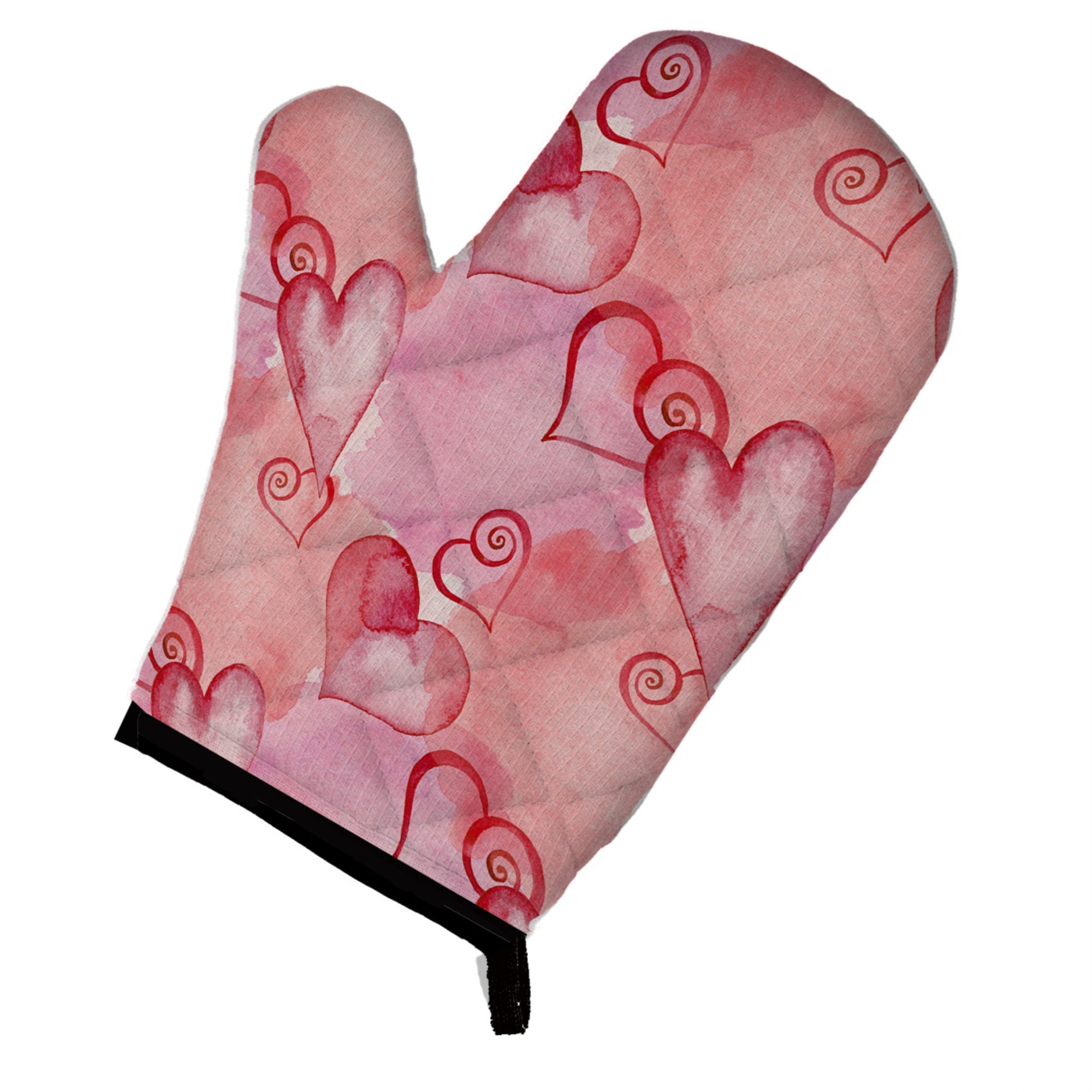 'Caroline'S Treasures Watercolor Red Hearts Decorated Oven Mitt, 12'''' X 8.5'''', Multicolor''