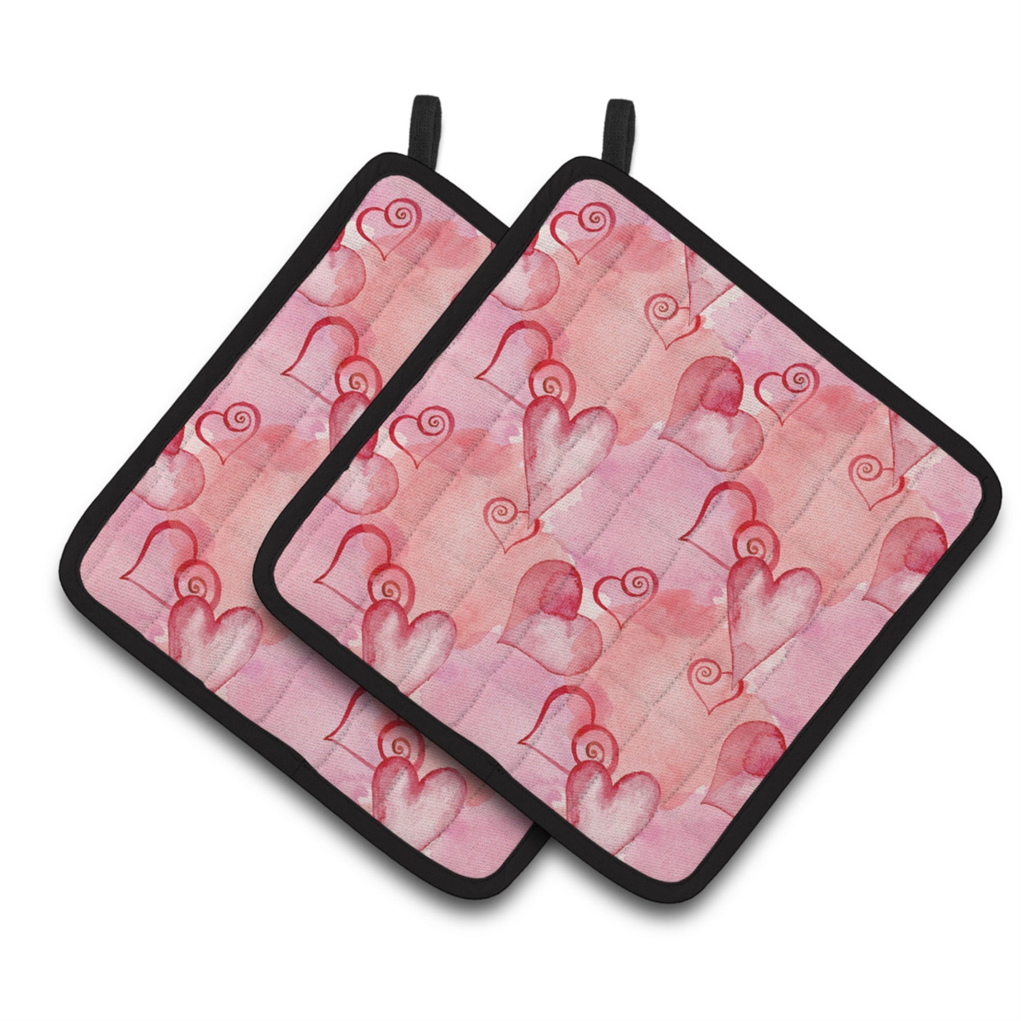 'Caroline'S Treasures Watercolor Red Hearts Decorated Pot Holder, 7.5'''' X 7.5'''', Multicolor''