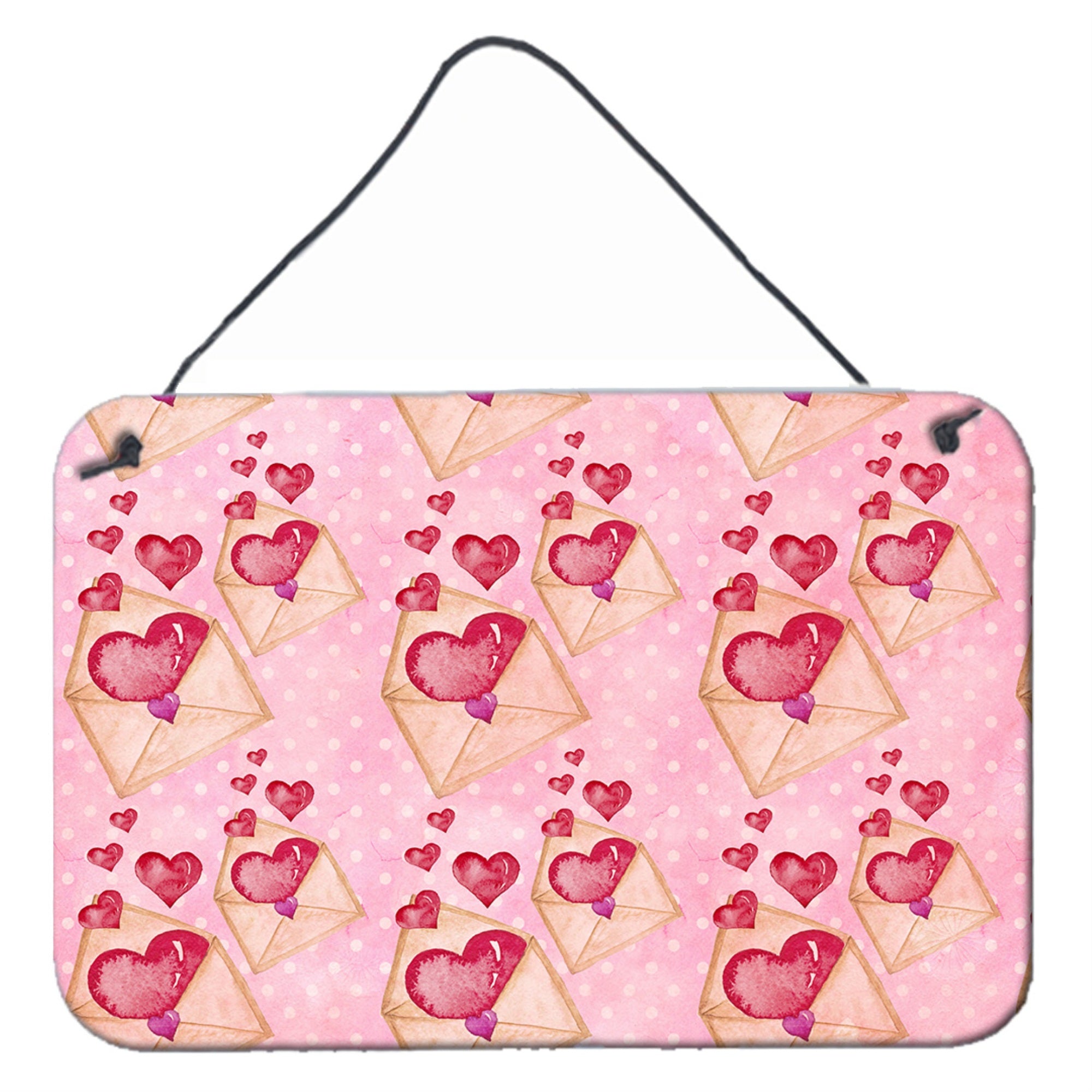 'Caroline'S Treasures Watercolor Pink Love Letter Metal Print, 8'''' H X 12'''' W, Multicolor''