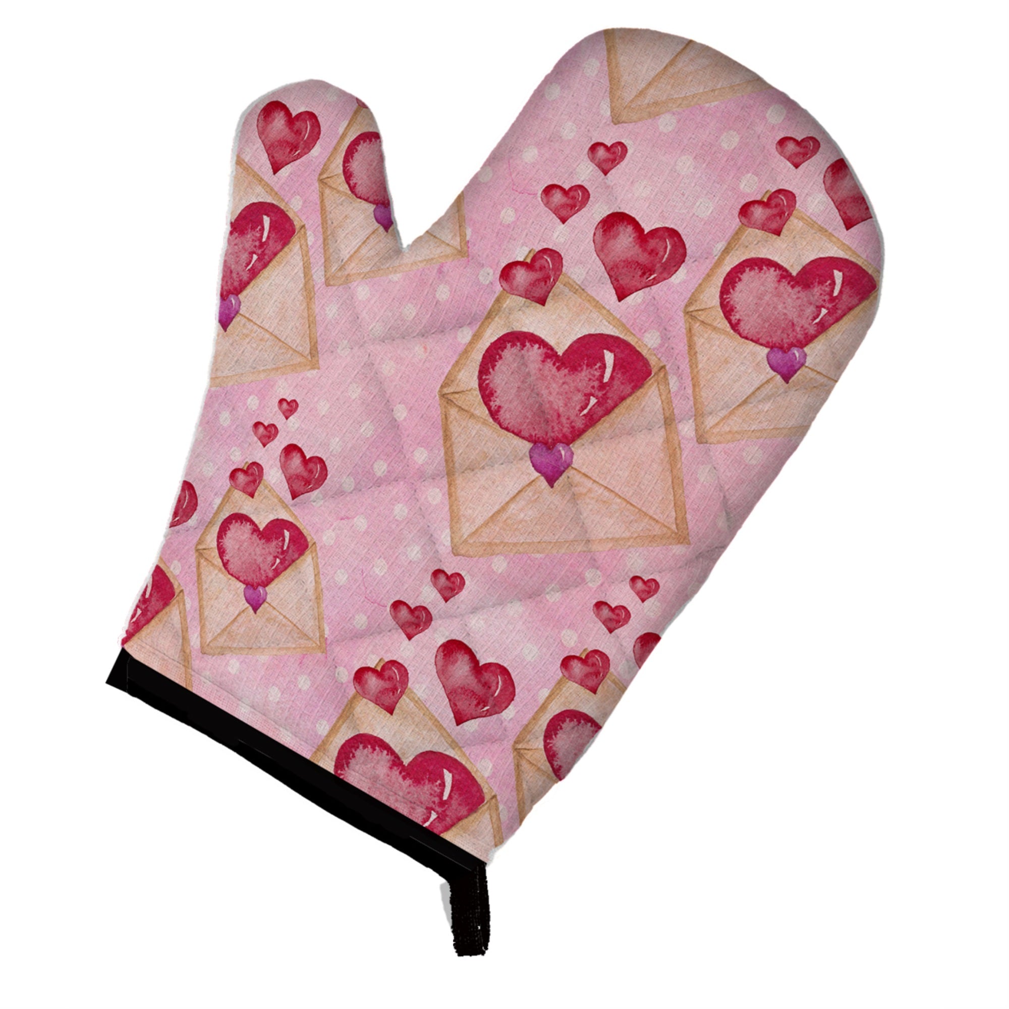 'Caroline'S Treasures Watercolor Pink Love Letter Decorated Oven Mitt, 12'''' X 8.5'''', Multicolor''