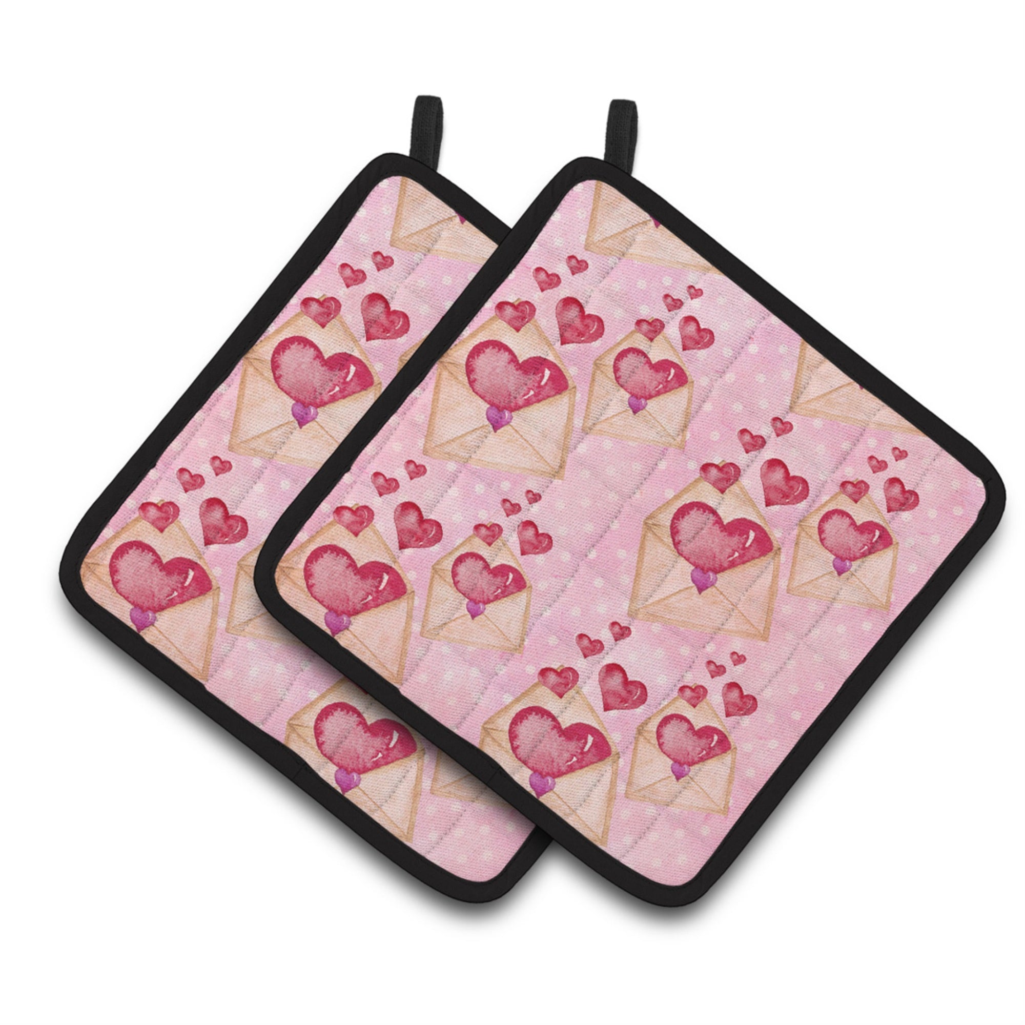 'Caroline'S Treasures Watercolor Pink Love Letter Decorated Pot Holder, 7.5'''' X 7.5'''', Multicolor''