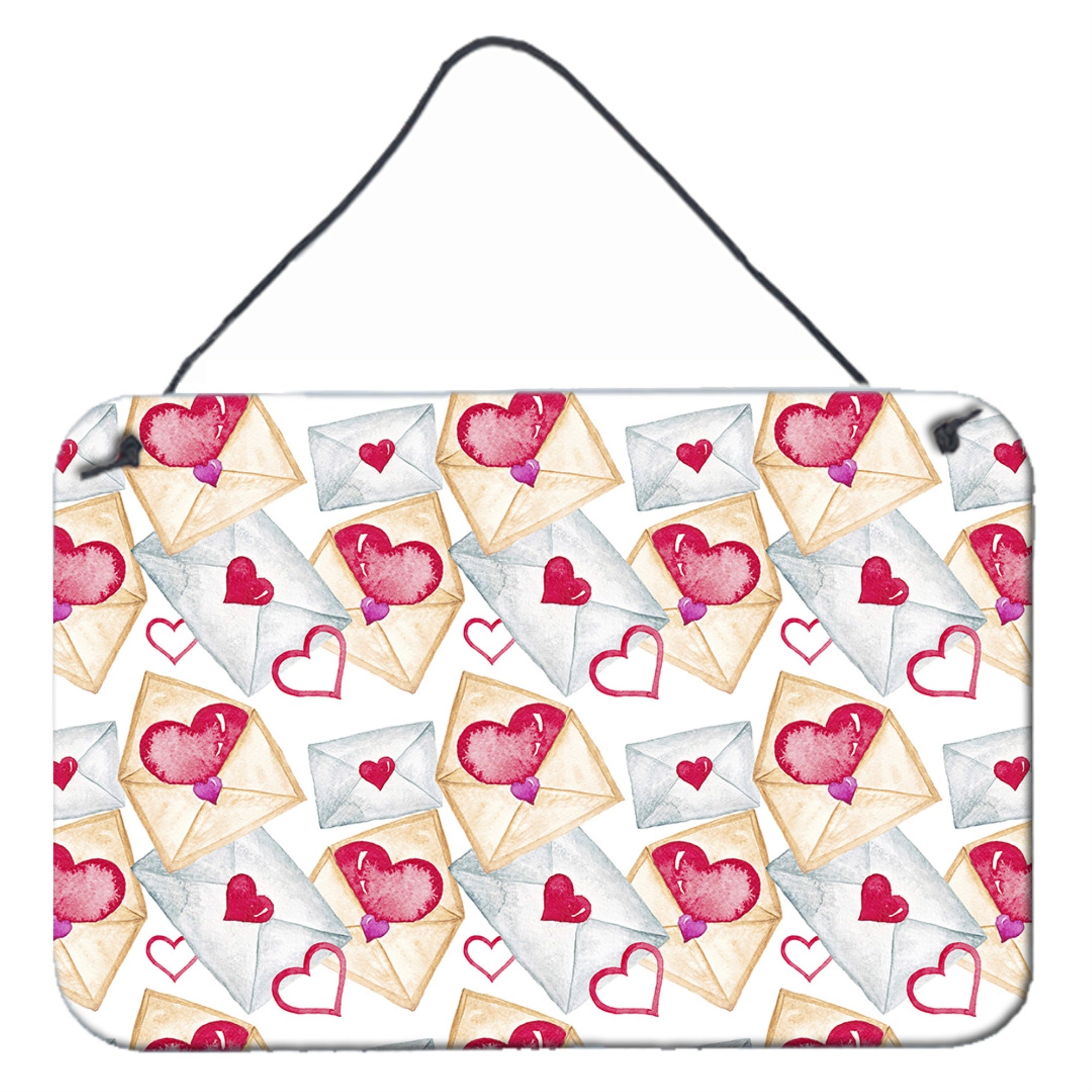 'Caroline'S Treasures Watercolor Love Letters Metal Print, 8'''' H X 12'''' W, Multicolor''