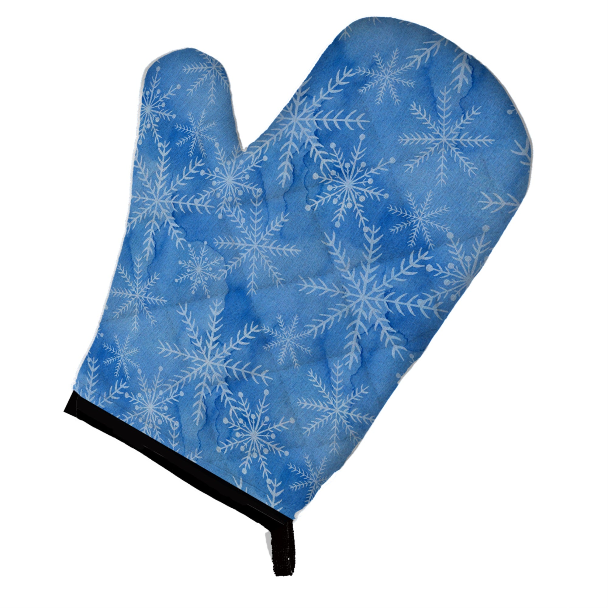 'Caroline'S Treasures Watercolor Dark Blue Winter Snowflakes Decorated Oven Mitt, 12'''' X 8.5'''', Multicolor''