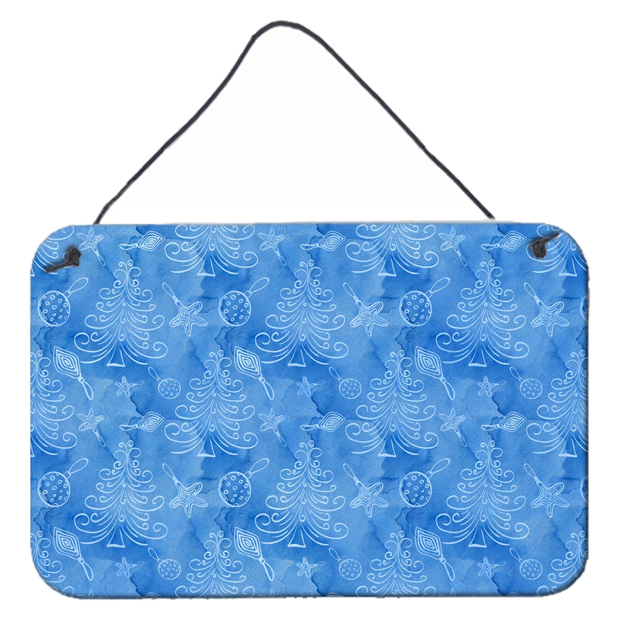 'Caroline'S Treasures Watercolor Christmas Trees And Ornaments Metal Print, 8'''' H X 12'''' W, Multicolor''