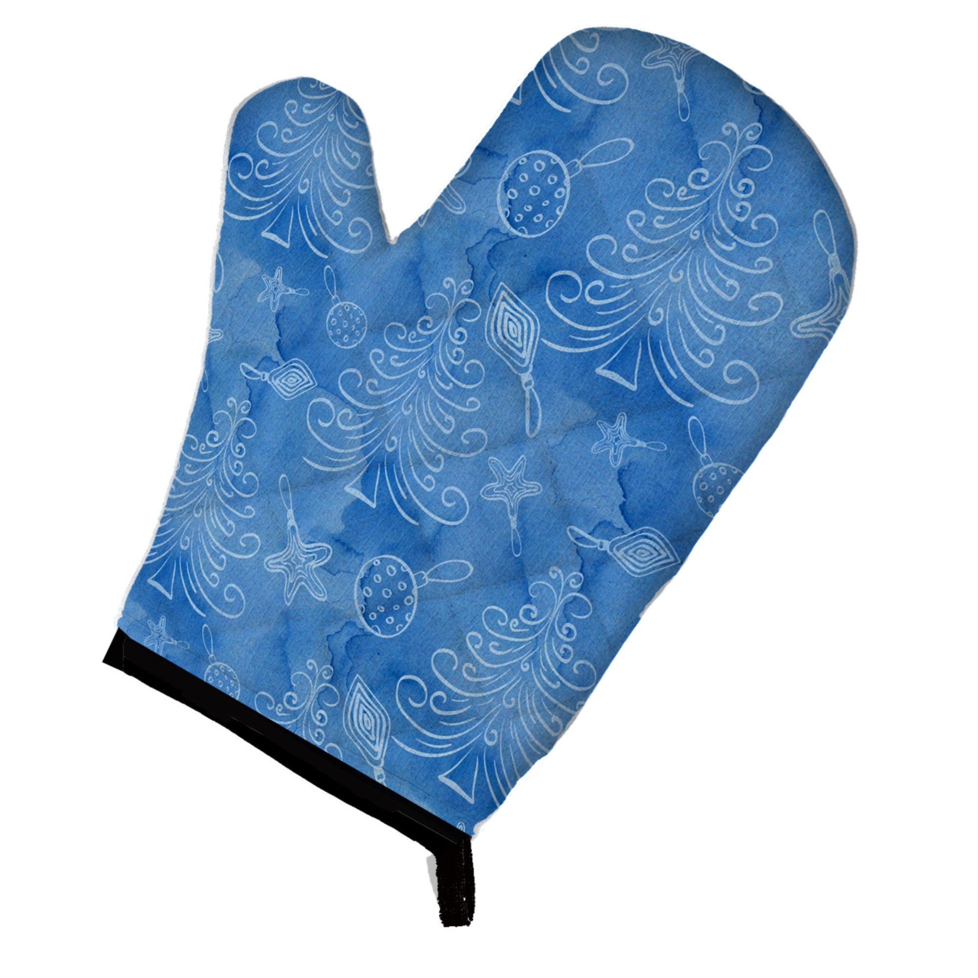 'Caroline'S Treasures Watercolor Christmas Trees And Ornaments Decorated Oven Mitt, 12'''' X 8.5'''', Multicolor''