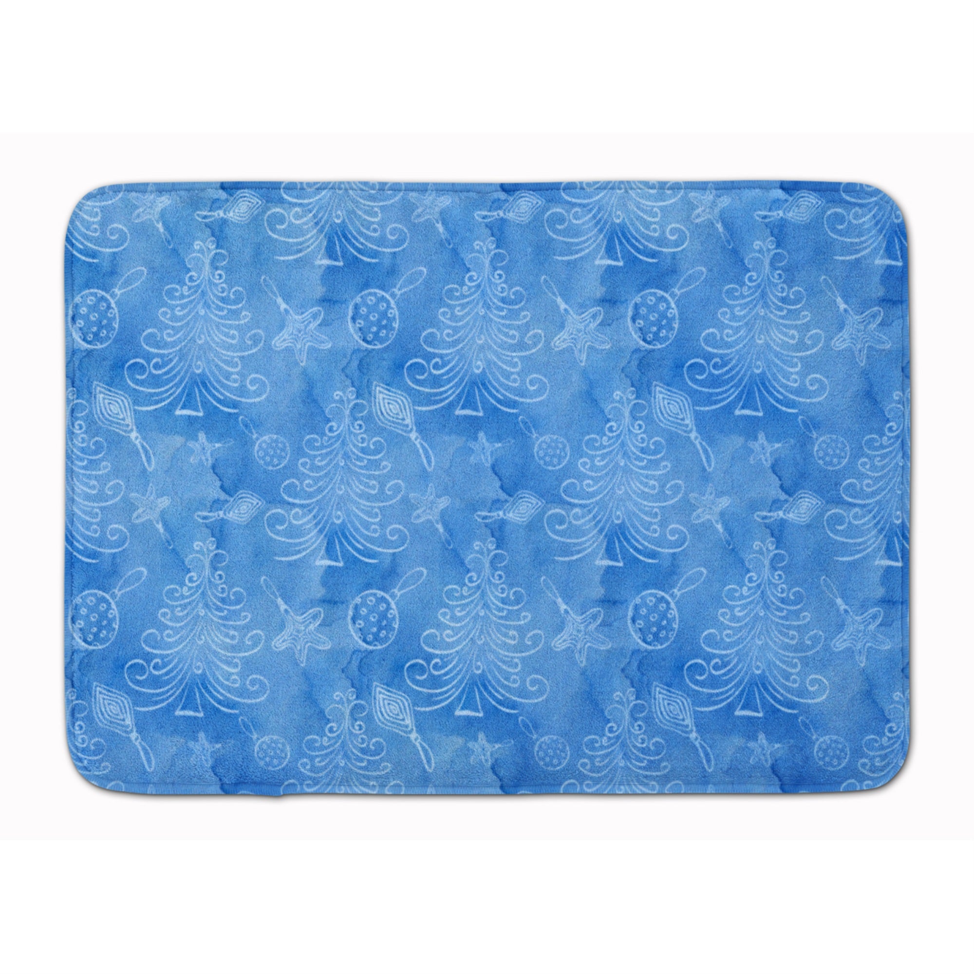 'Caroline'S Treasures Watercolor Christmas Trees And Ornaments Floor Mat, 19'''' H X 27'''' W, Multicolor''