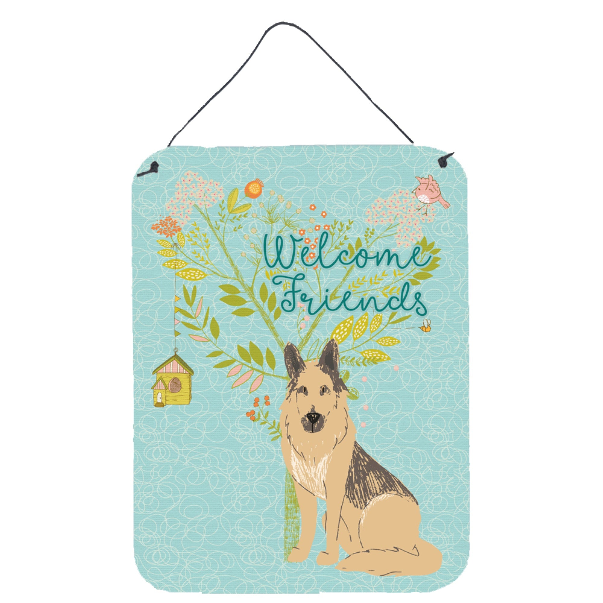 'Caroline'S Treasures Welcome Friends German Shepherd Metal Print, 16H X 12W, Multicolor''
