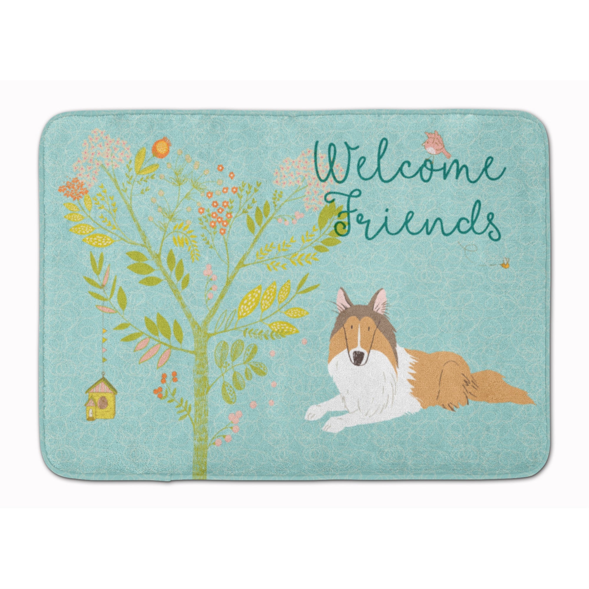 'Caroline'S Treasures Welcome Friends Collie Floor Mat, 19Hx27W, Multicolor''