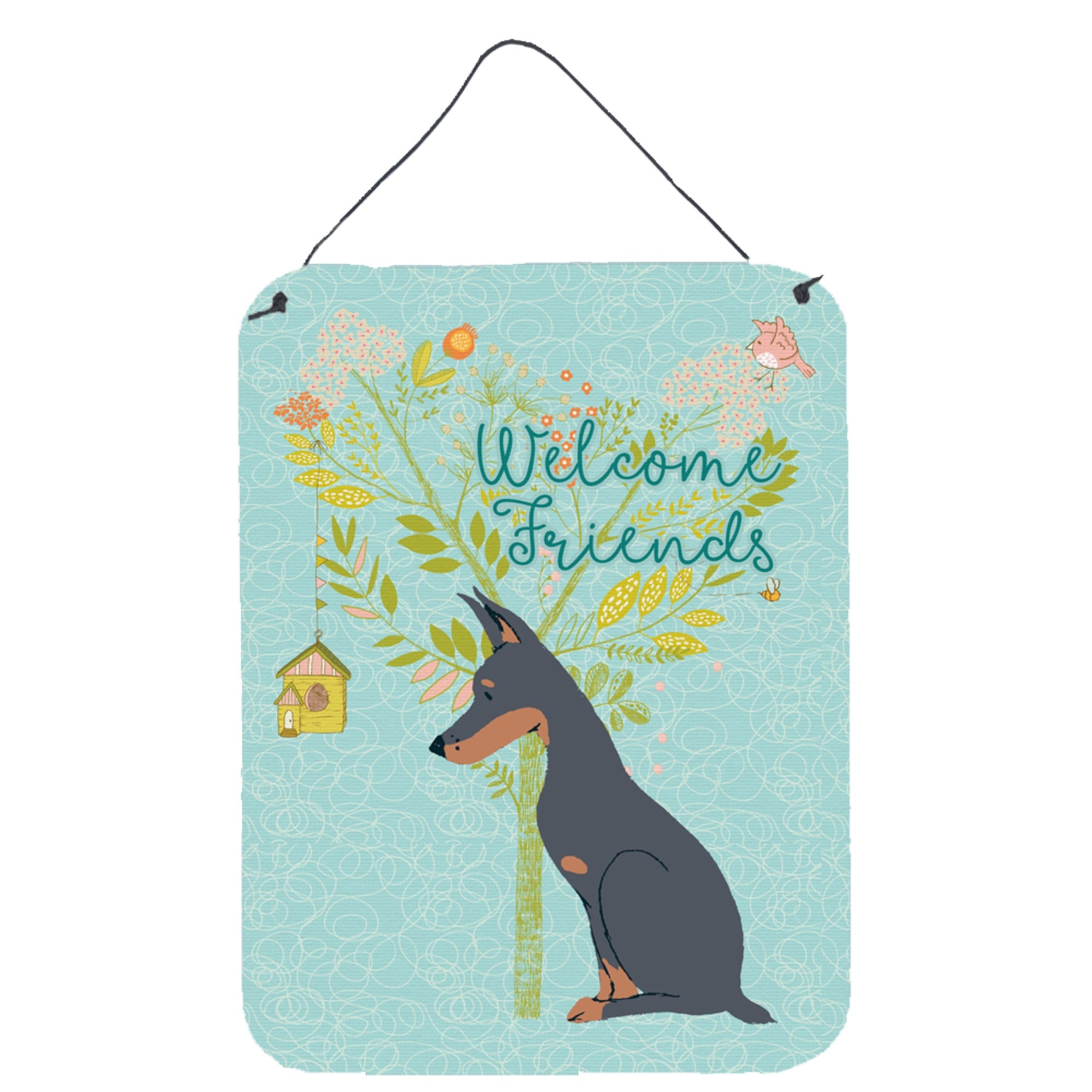 'Caroline'S Treasures Welcome Friends Doberman Pinscher Metal Print, 16H X 12W, Multicolor''