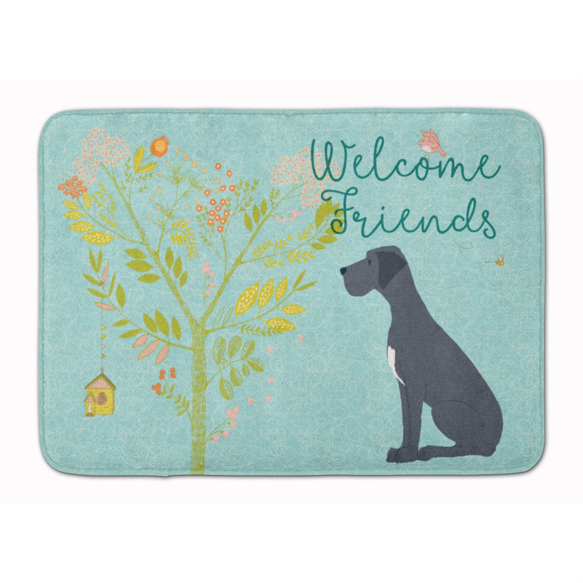 'Caroline'S Treasures Welcome Friends Black Dane Floor Mat, 19Hx27W, Multicolor''