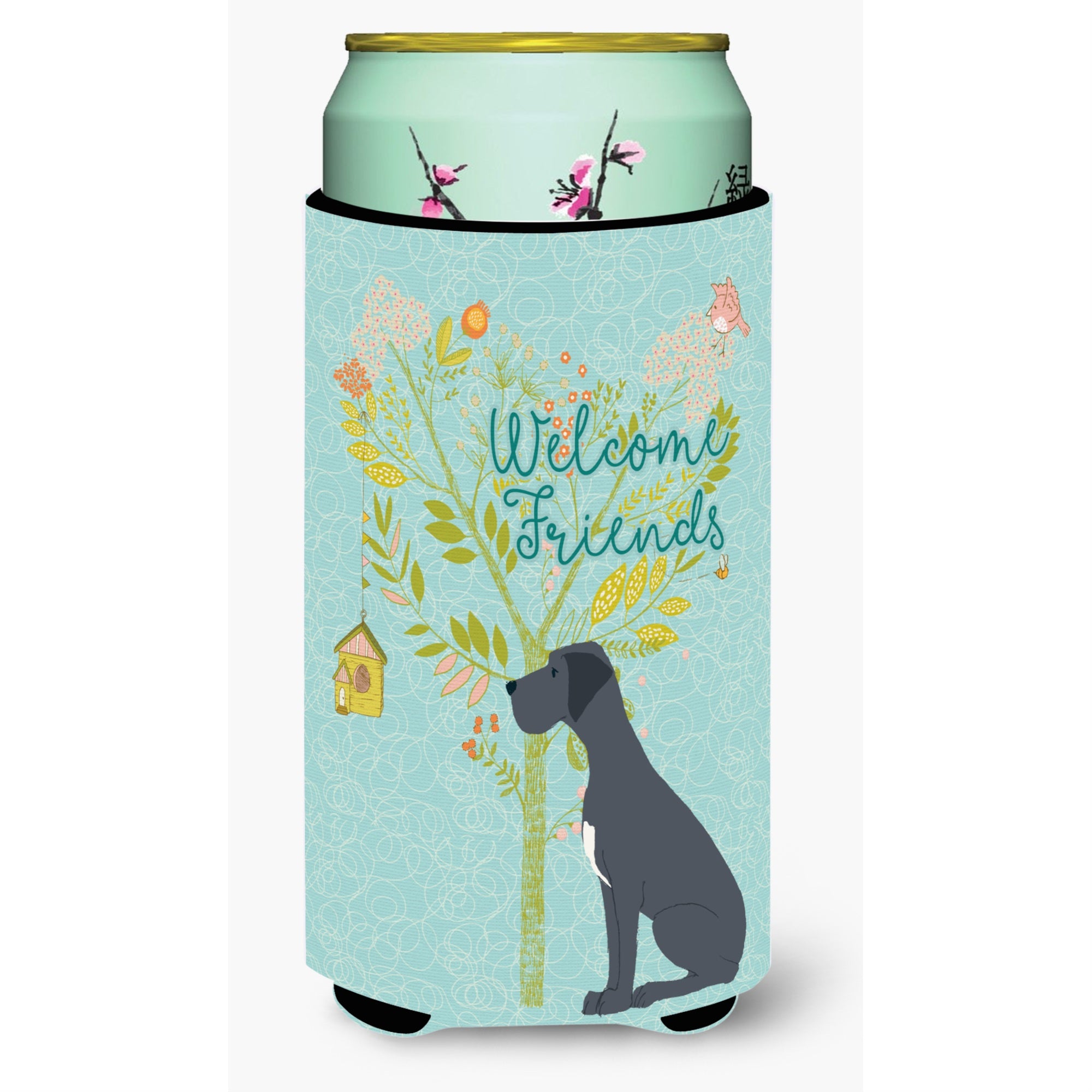 'Caroline'S Treasures Welcome Friends Black Dane Decorative Can Hugger, Tall Boy, Multicolor''