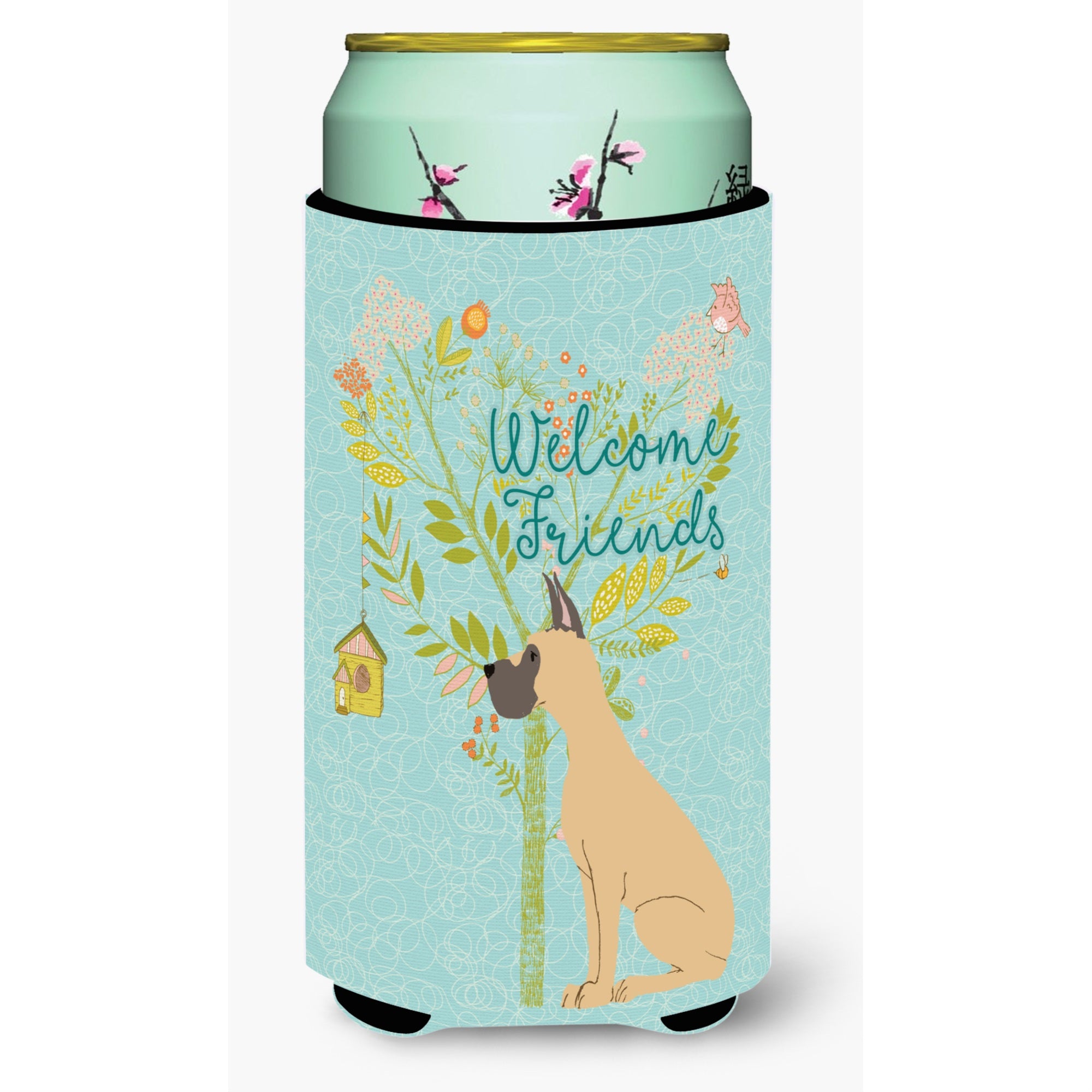 'Caroline'S Treasures Welcome Friends Fawn Dane Cropped Ears Decorative Can Hugger, Tall Boy, Multicolor''