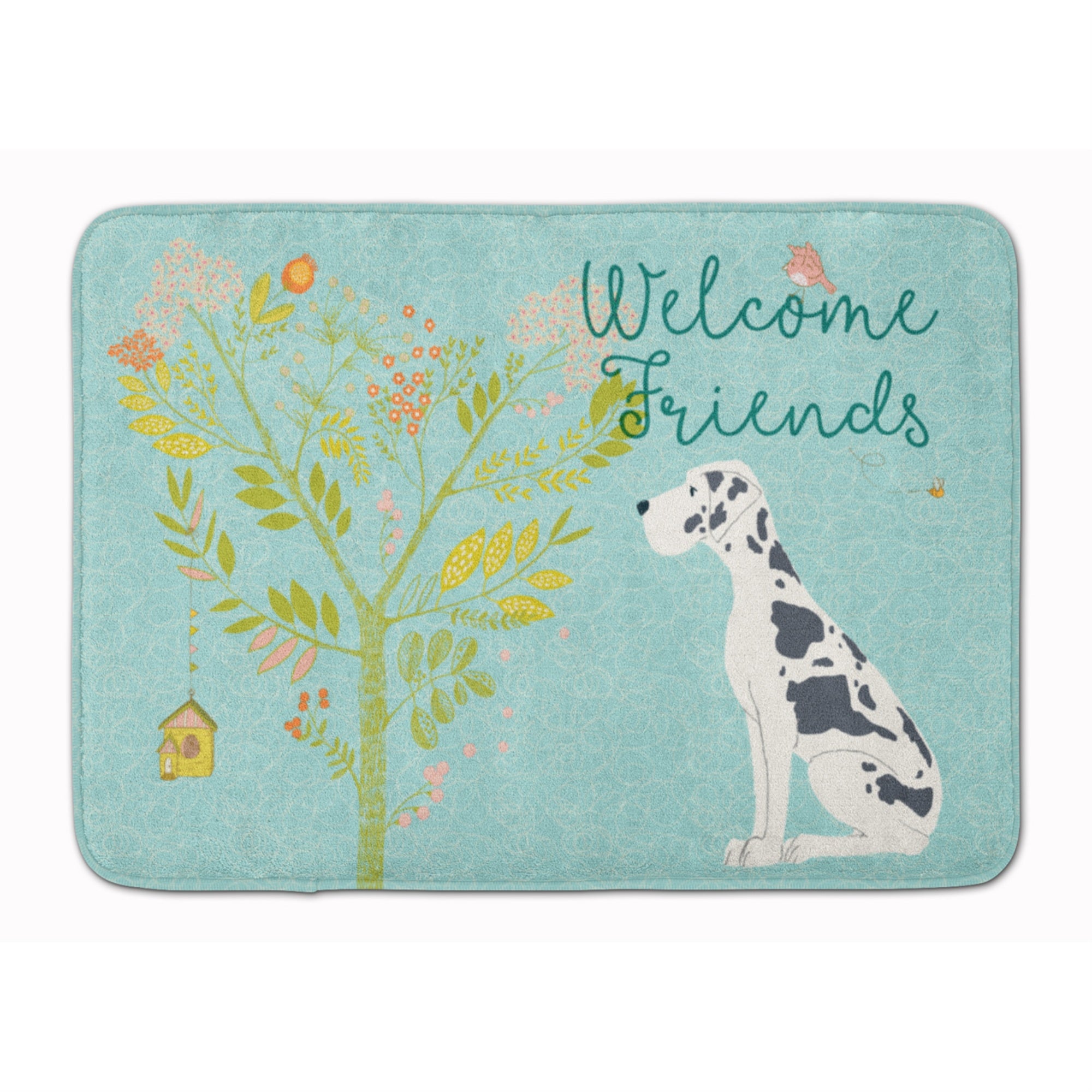 'Caroline'S Treasures Welcome Friends Harlequin Dane Floor Mat, 19Hx27W, Multicolor''