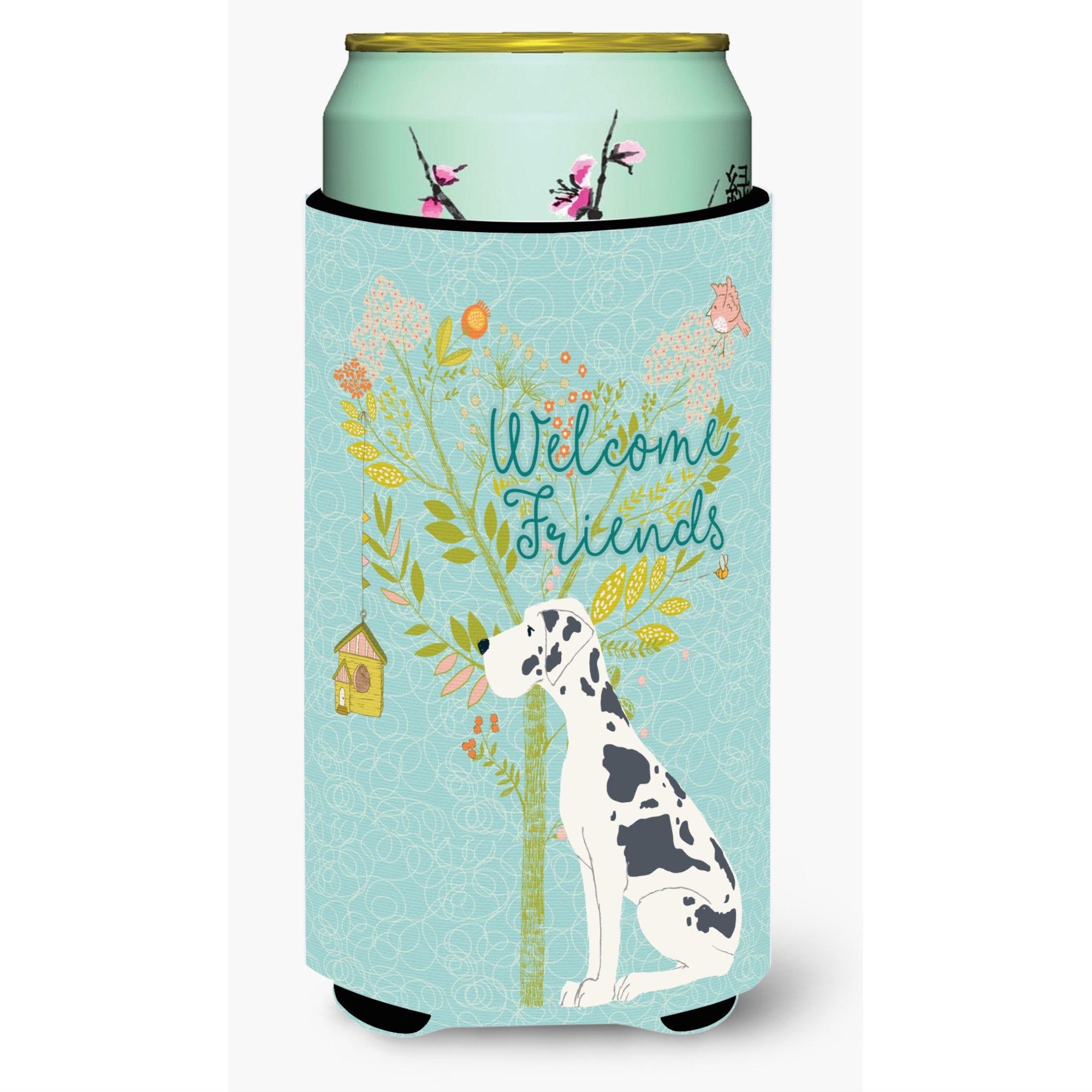 'Caroline'S Treasures Welcome Friends Harlequin Dane Decorative Can Hugger, Tall Boy, Multicolor''