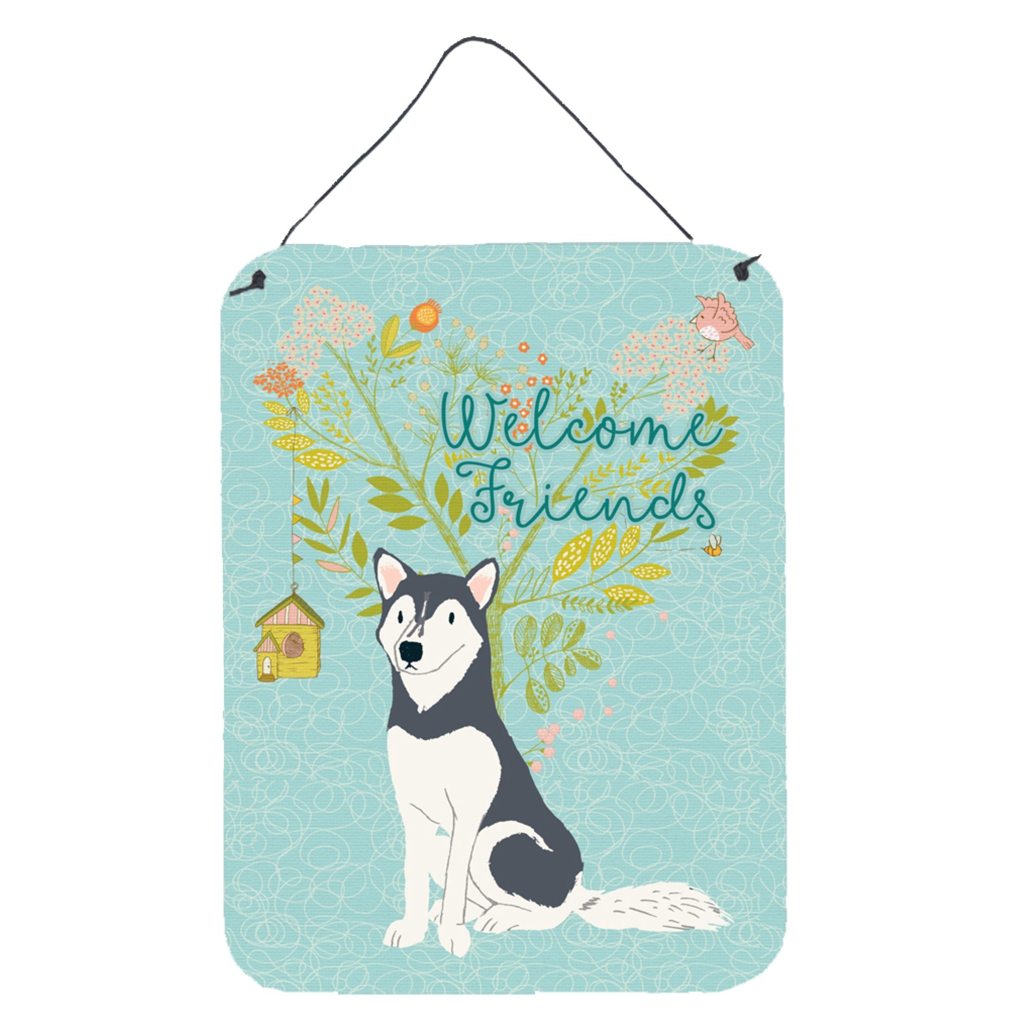 'Caroline'S Treasures Welcome Friends Siberian Husky Metal Print, 16H X 12W, Multicolor''