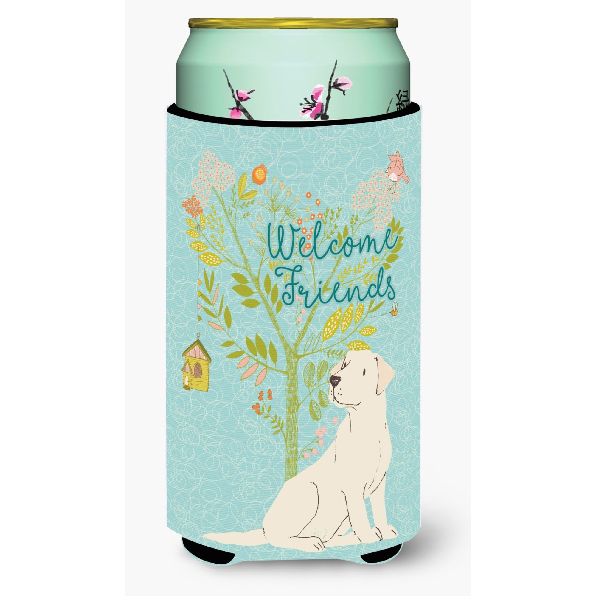 'Caroline'S Treasures Welcome Friends Yellow Labrador Retriever Decorative Can Hugger, Tall Boy, Multicolor''