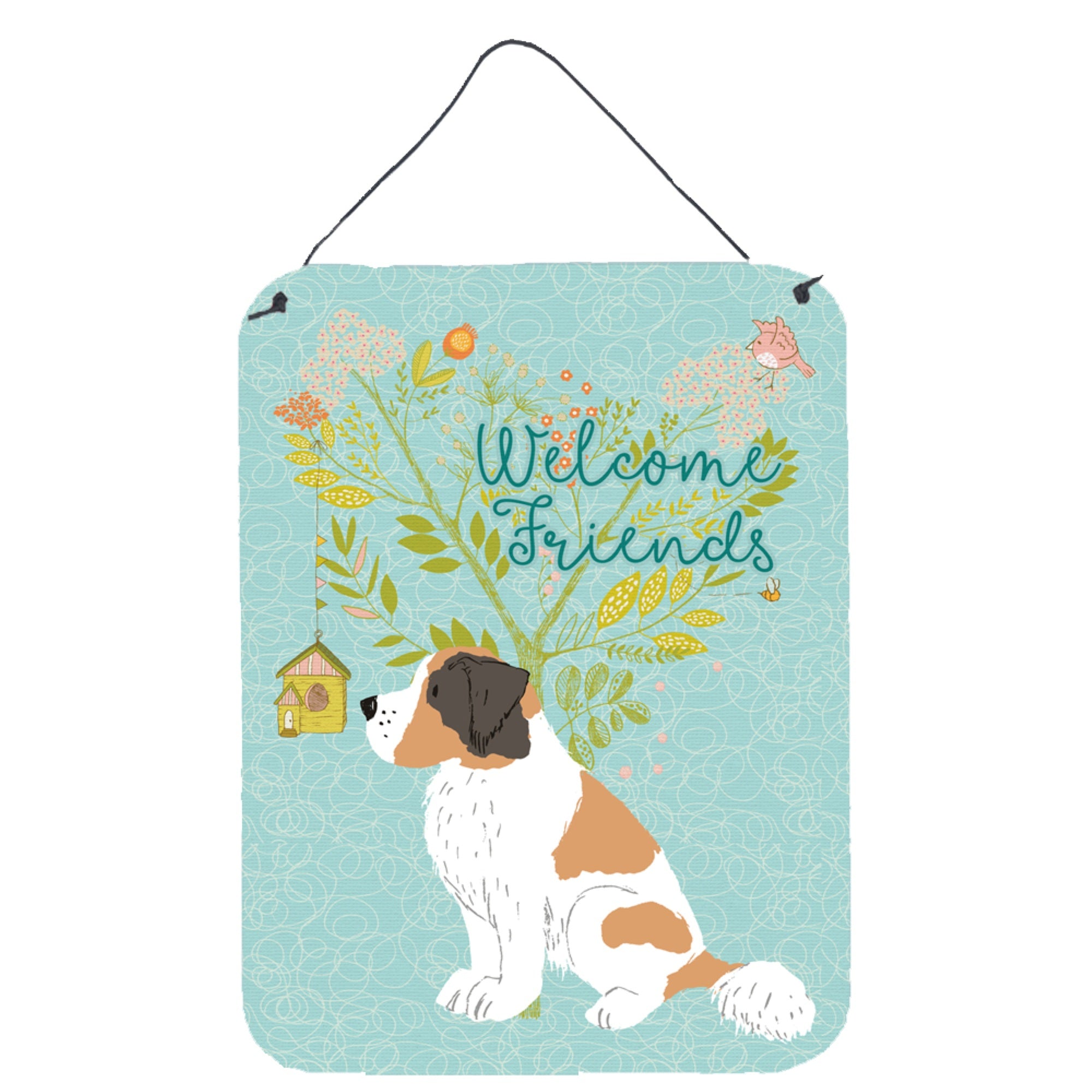 'Caroline'S Treasures Welcome Friends Saint Bernard Metal Print, 16H X 12W, Multicolor''