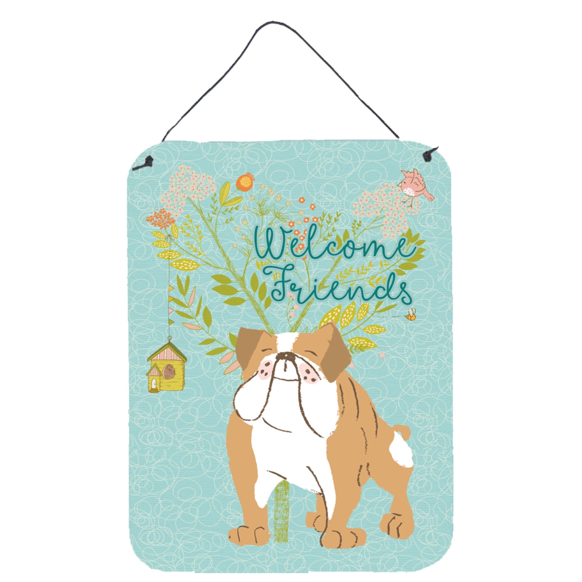 'Caroline'S Treasures Welcome Friends English Bulldog Metal Print, 16H X 12W, Multicolor''