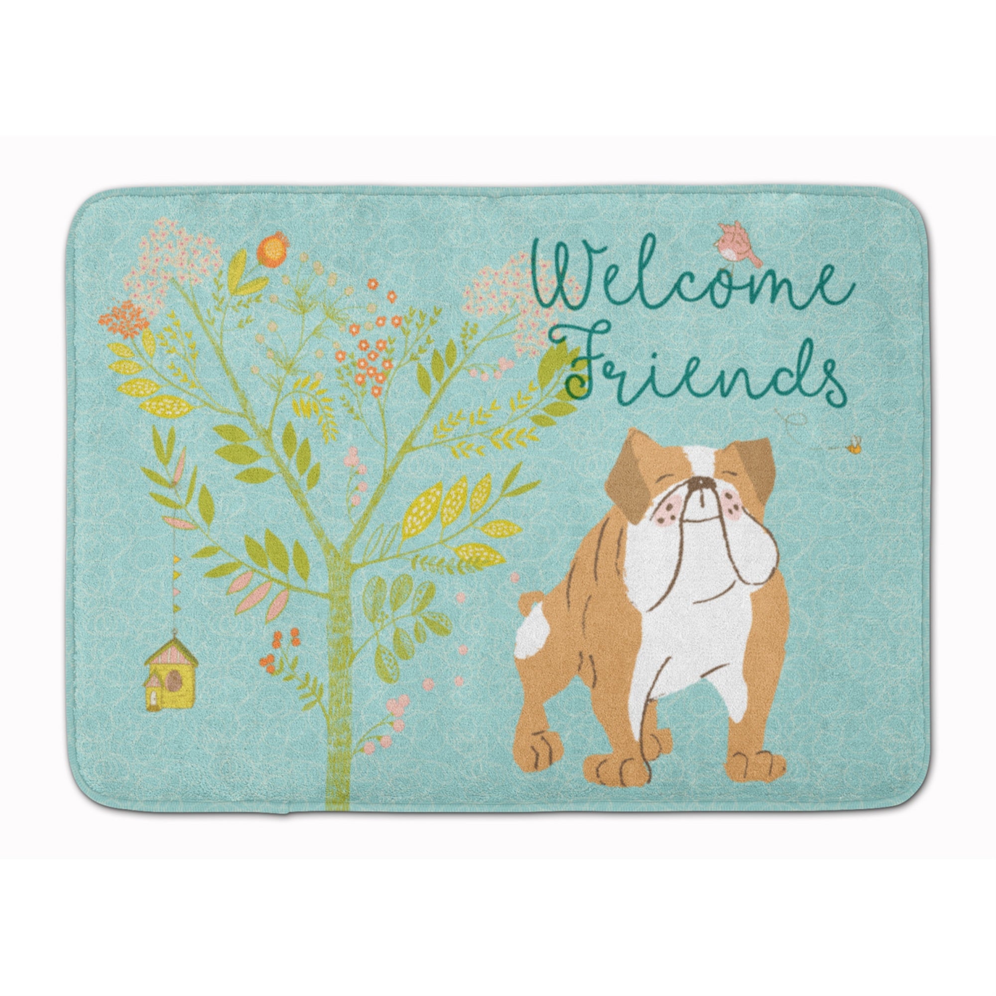 'Caroline'S Treasures Welcome Friends English Bulldog Floor Mat, 19Hx27W, Multicolor''