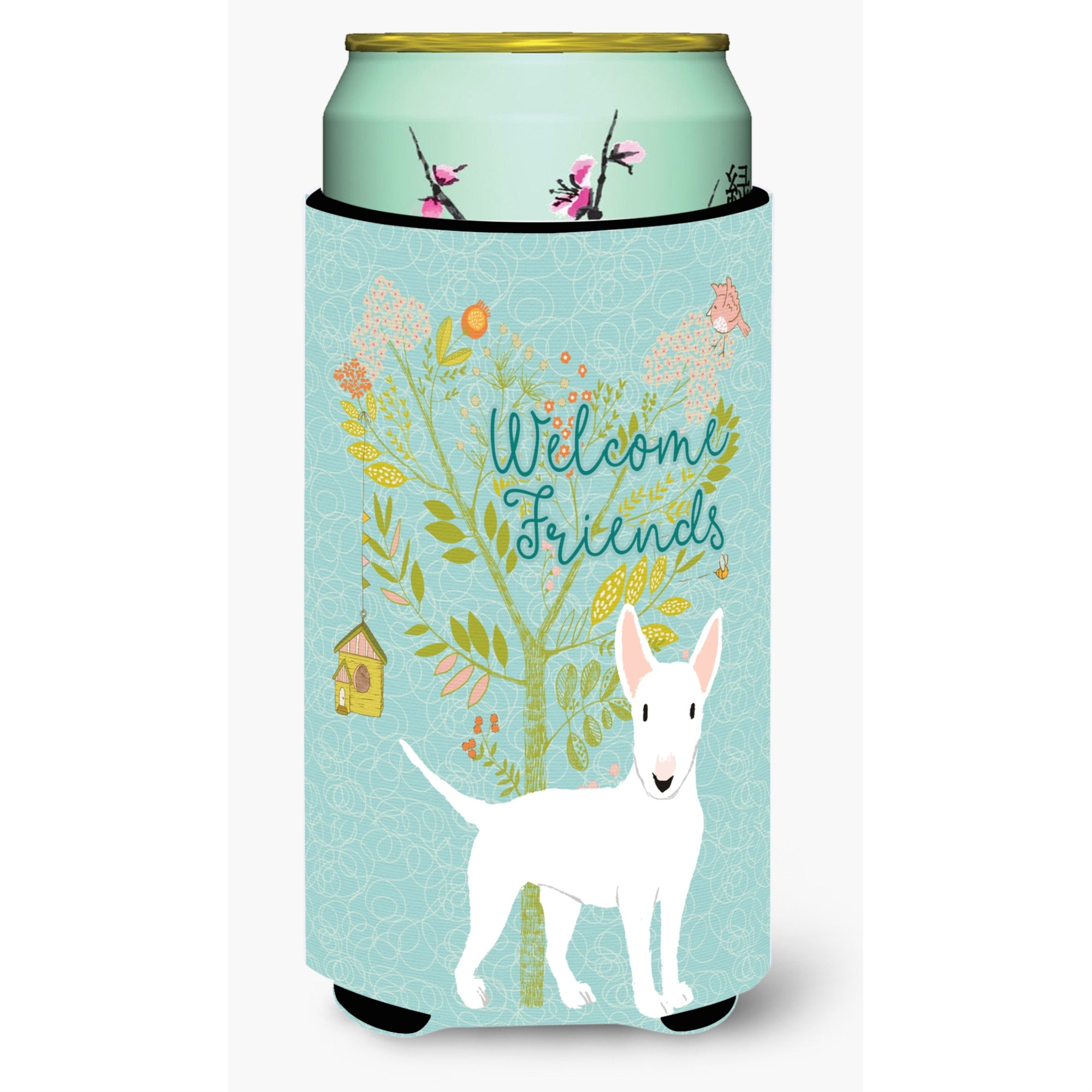 'Caroline'S Treasures Welcome Friends White Bull Terrier Decorative Can Hugger, Tall Boy, Multicolor''