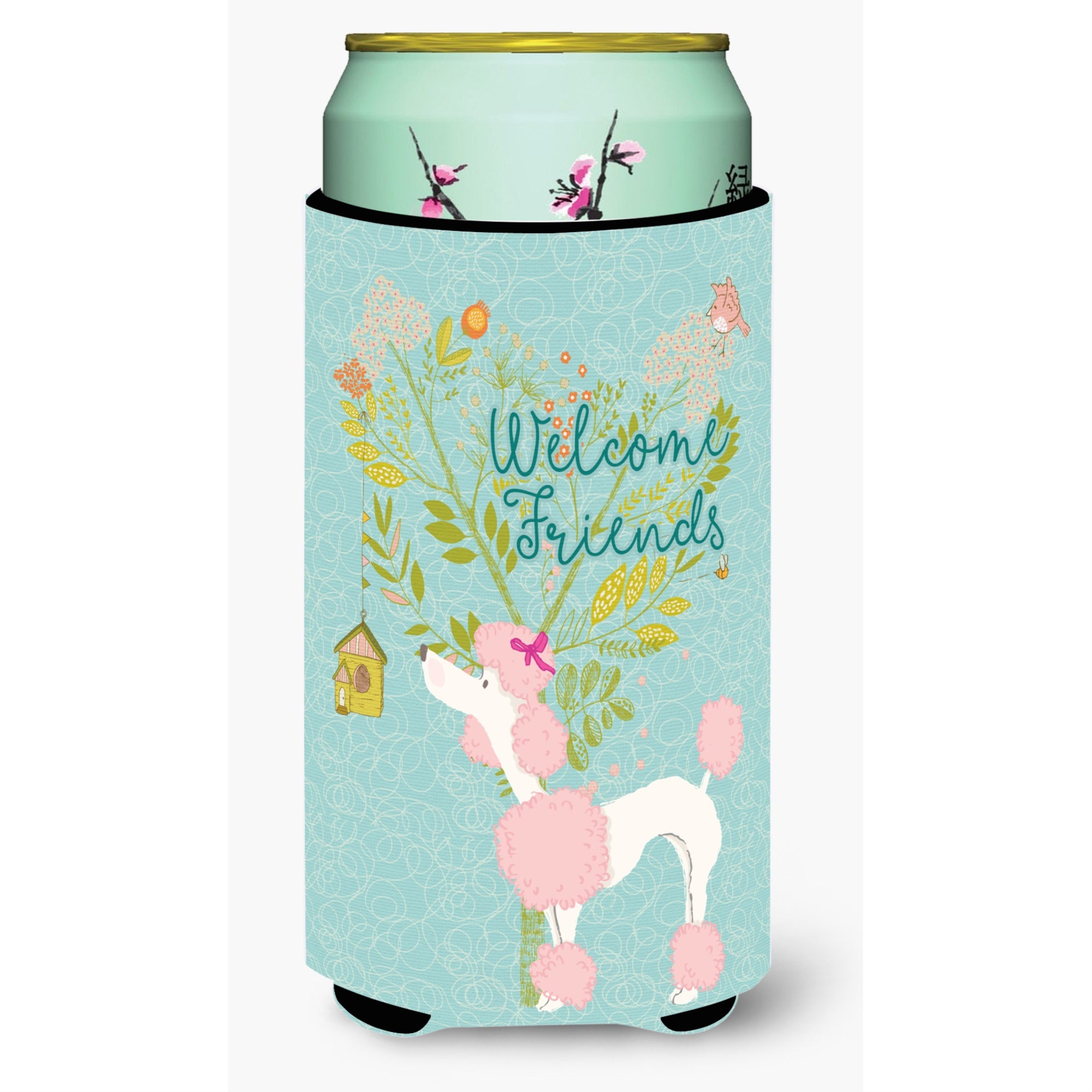 'Caroline'S Treasures Welcome Friends Pink Poodle Decorative Can Hugger, Tall Boy, Multicolor''