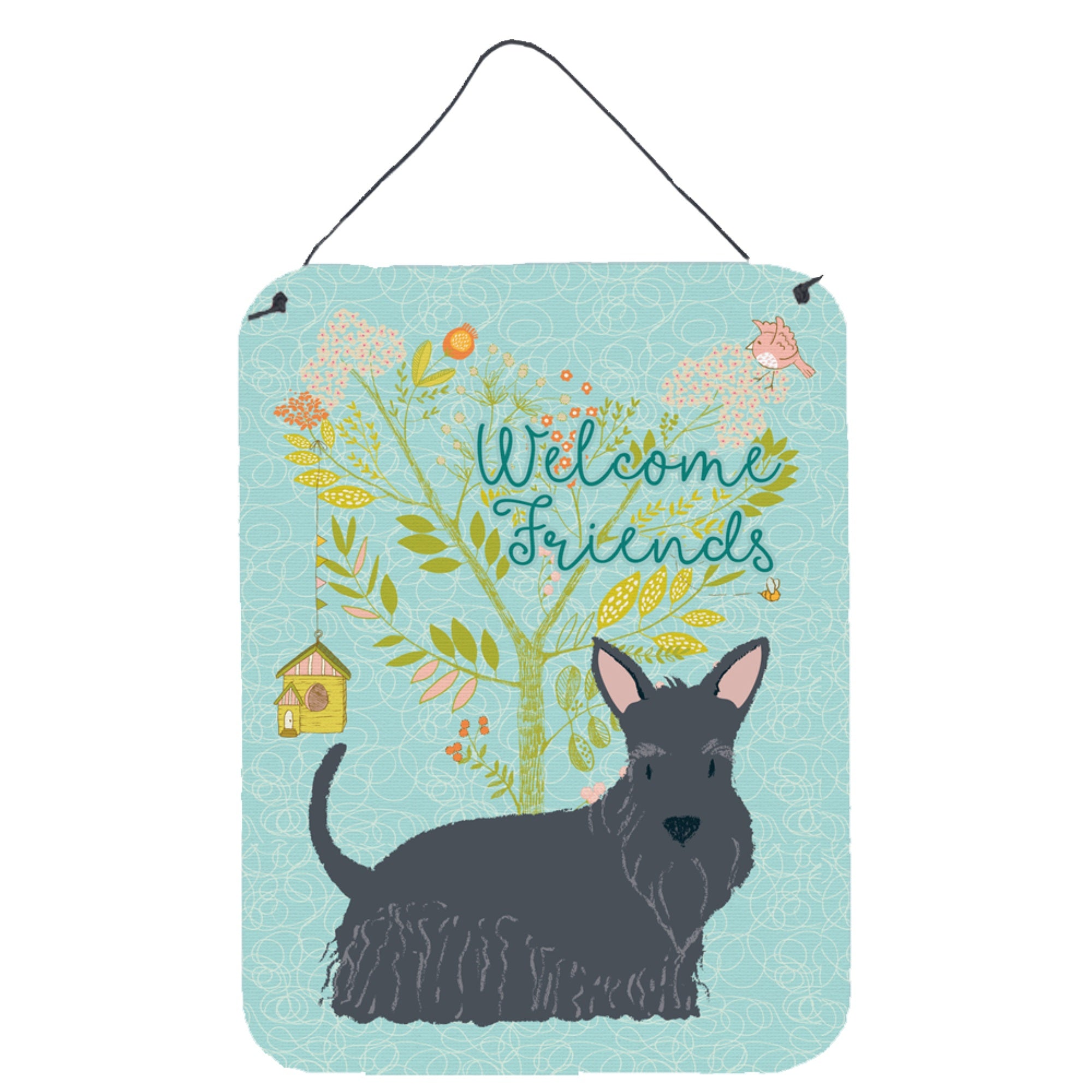 'Caroline'S Treasures Welcome Friends Scottish Terrier Metal Print, 16H X 12W, Multicolor''