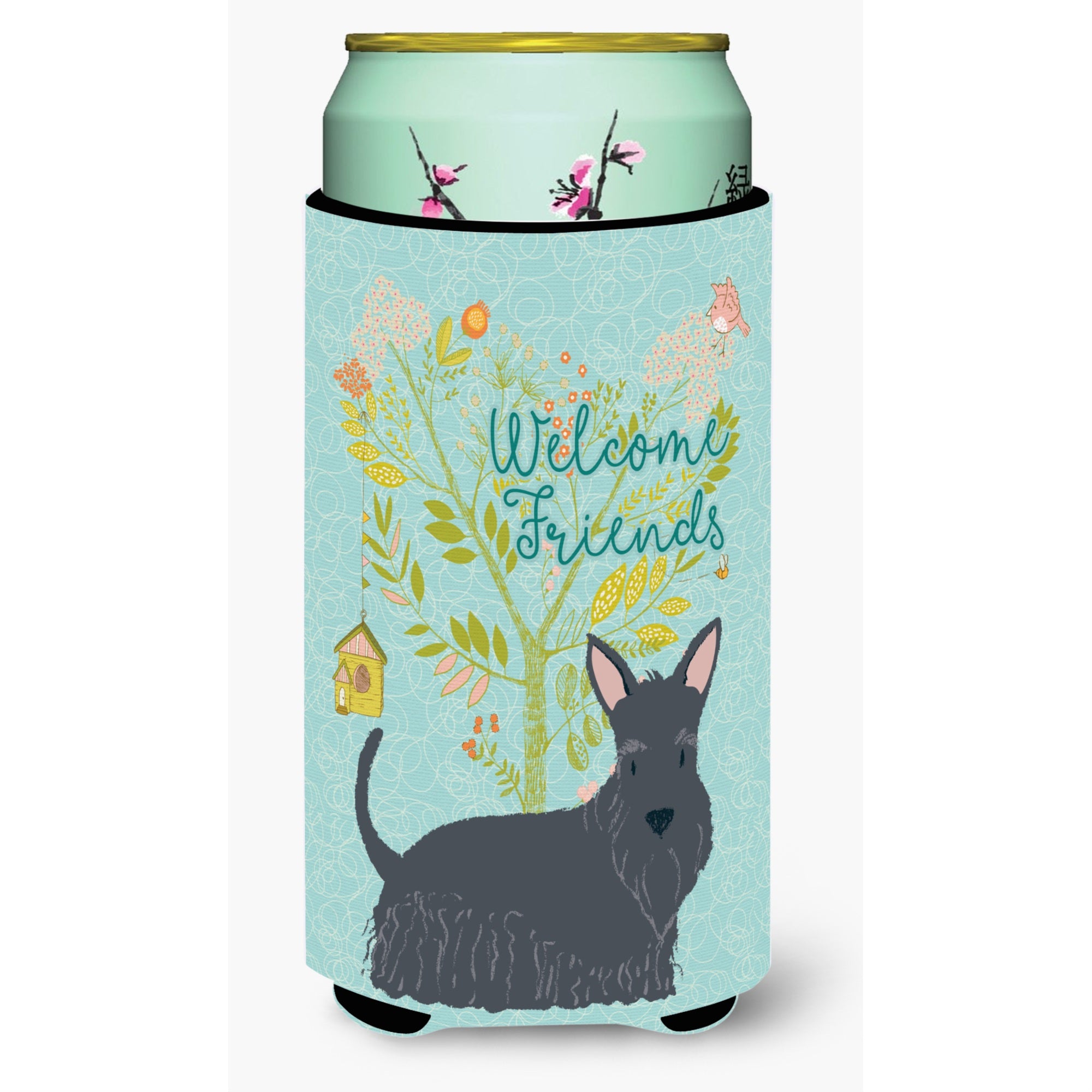 'Caroline'S Treasures Welcome Friends Scottish Terrier Decorative Can Hugger, Tall Boy, Multicolor''