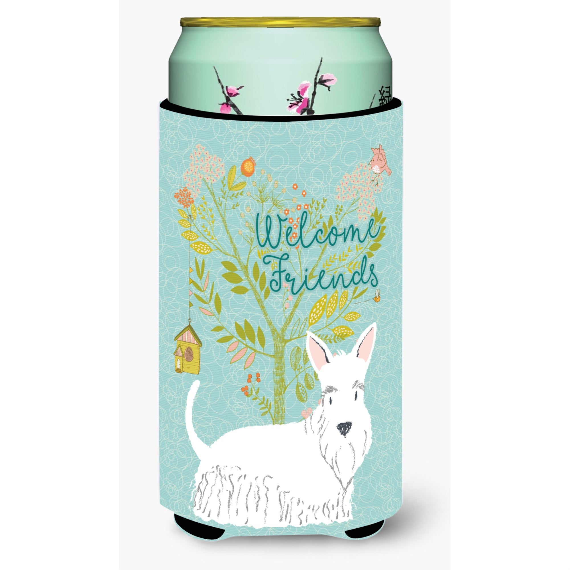 'Caroline'S Treasures Welcome Friends White Scottish Terrier Decorative Can Hugger, Tall Boy, Multicolor''