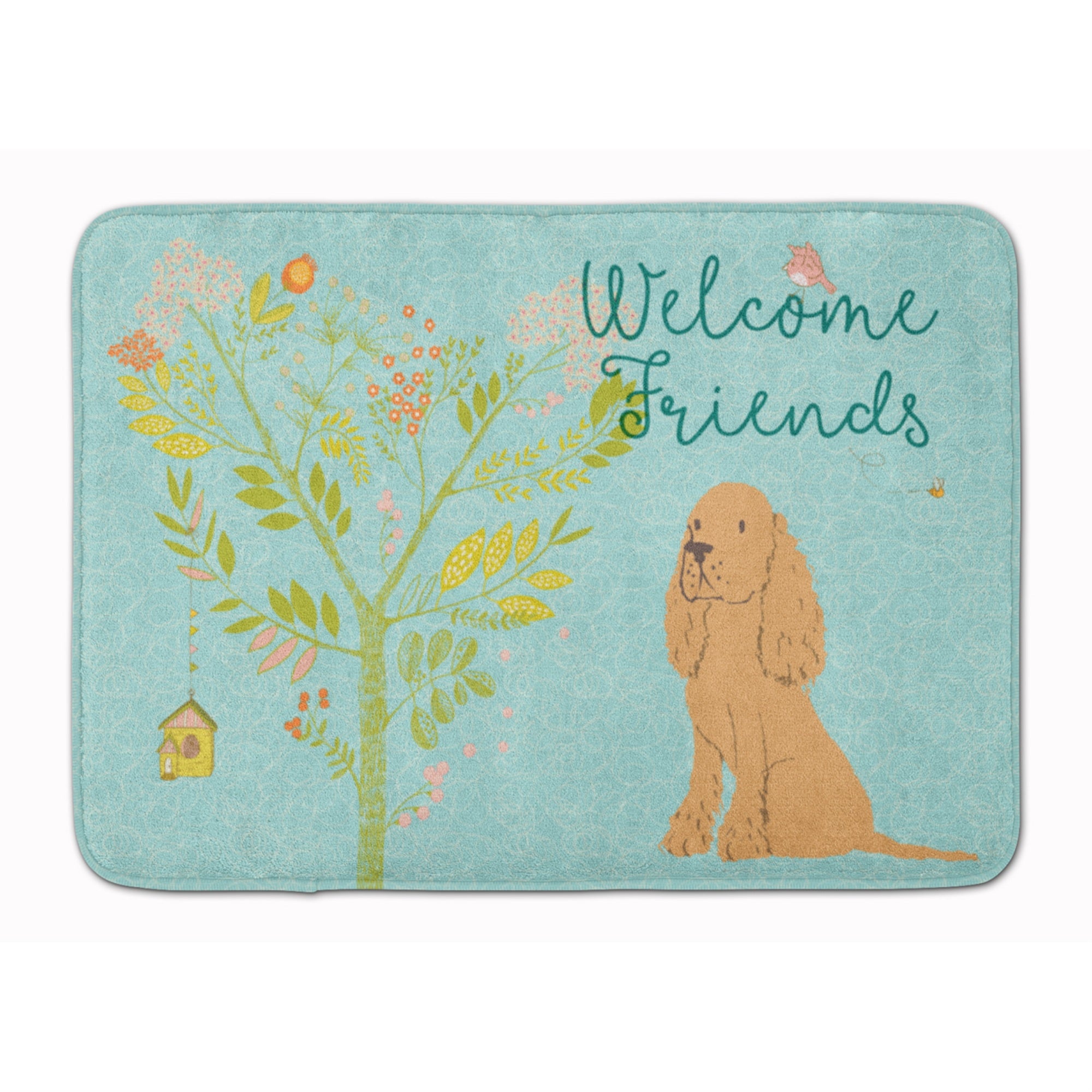 'Caroline'S Treasures Welcome Friends Buff Cocker Spaniel Floor Mat, 19'''' H X 27'''' W, Multicolor''