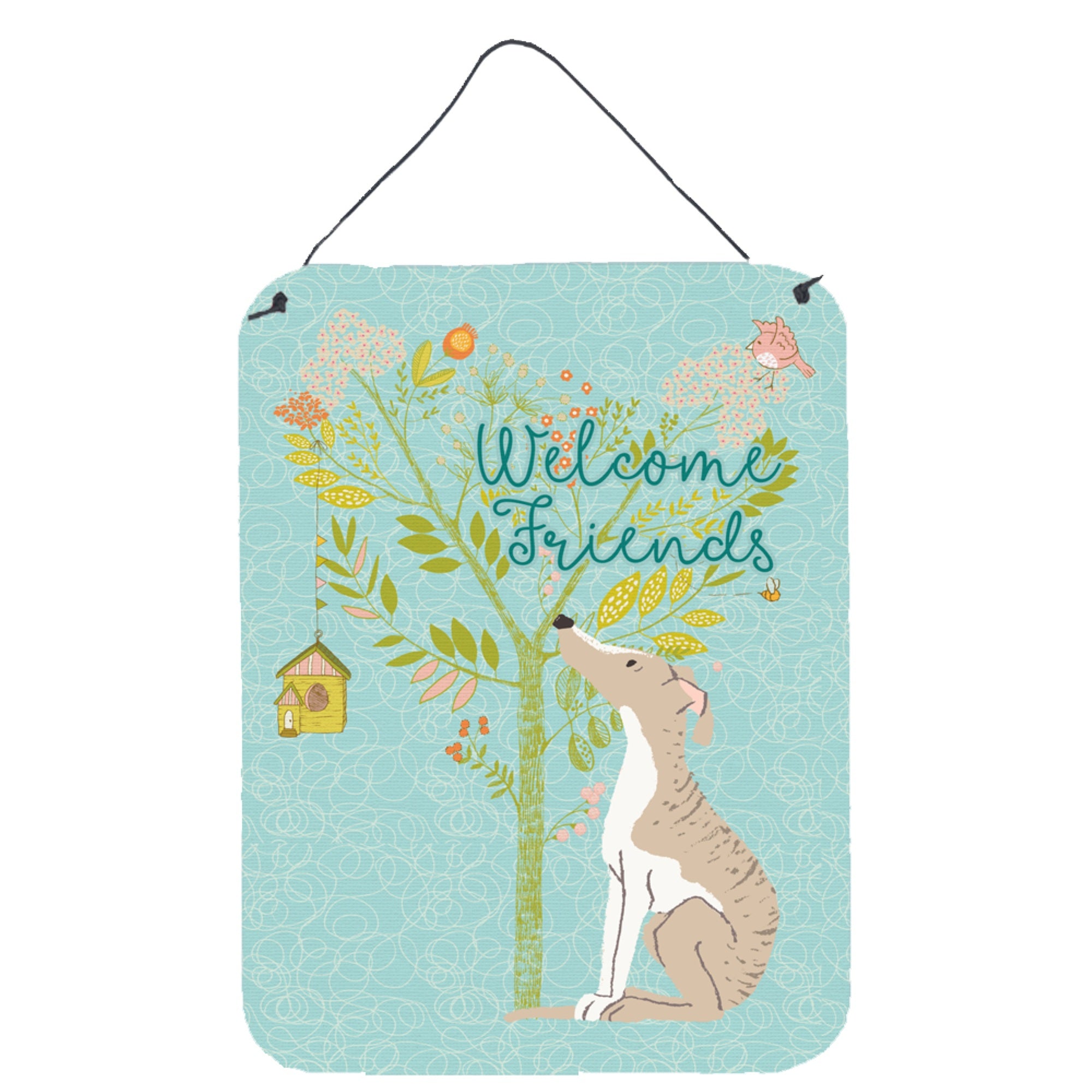 'Caroline'S Treasures Welcome Friends Whippet Metal Print, 16H X 12W, Multicolor''
