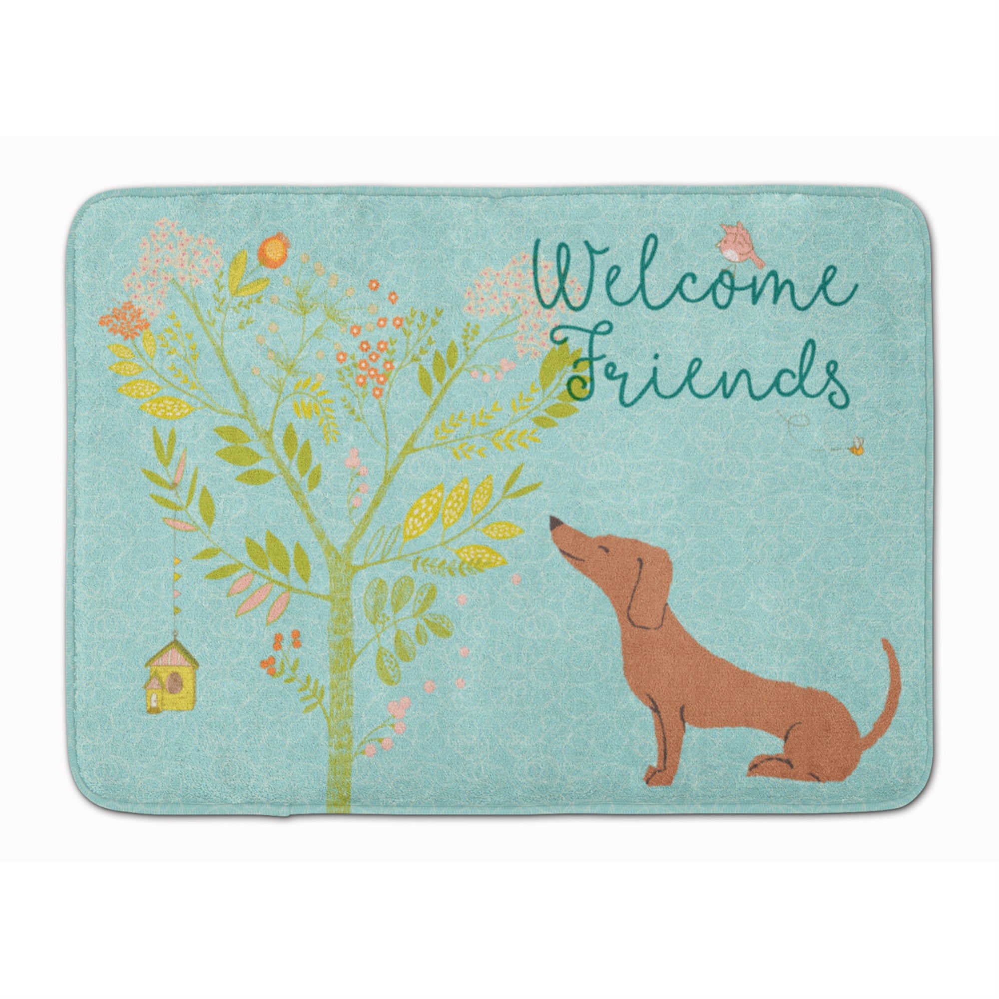 'Caroline'S Treasures Welcome Friends Red Dachshund Floor Mat, 19Hx27W, Multicolor''
