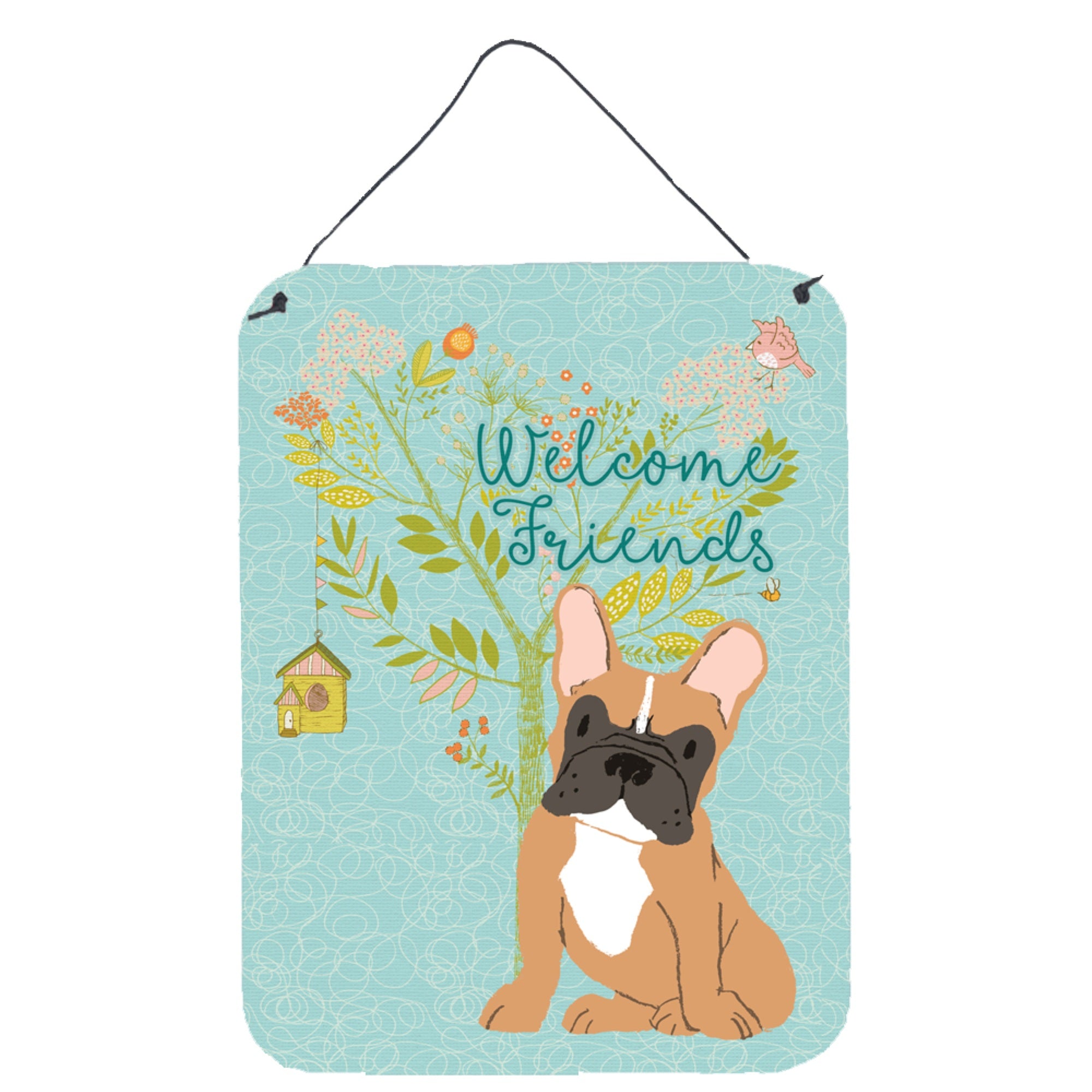 'Caroline'S Treasures Welcome Friends Fawn French Bulldog Metal Print, 16H X 12W, Multicolor''