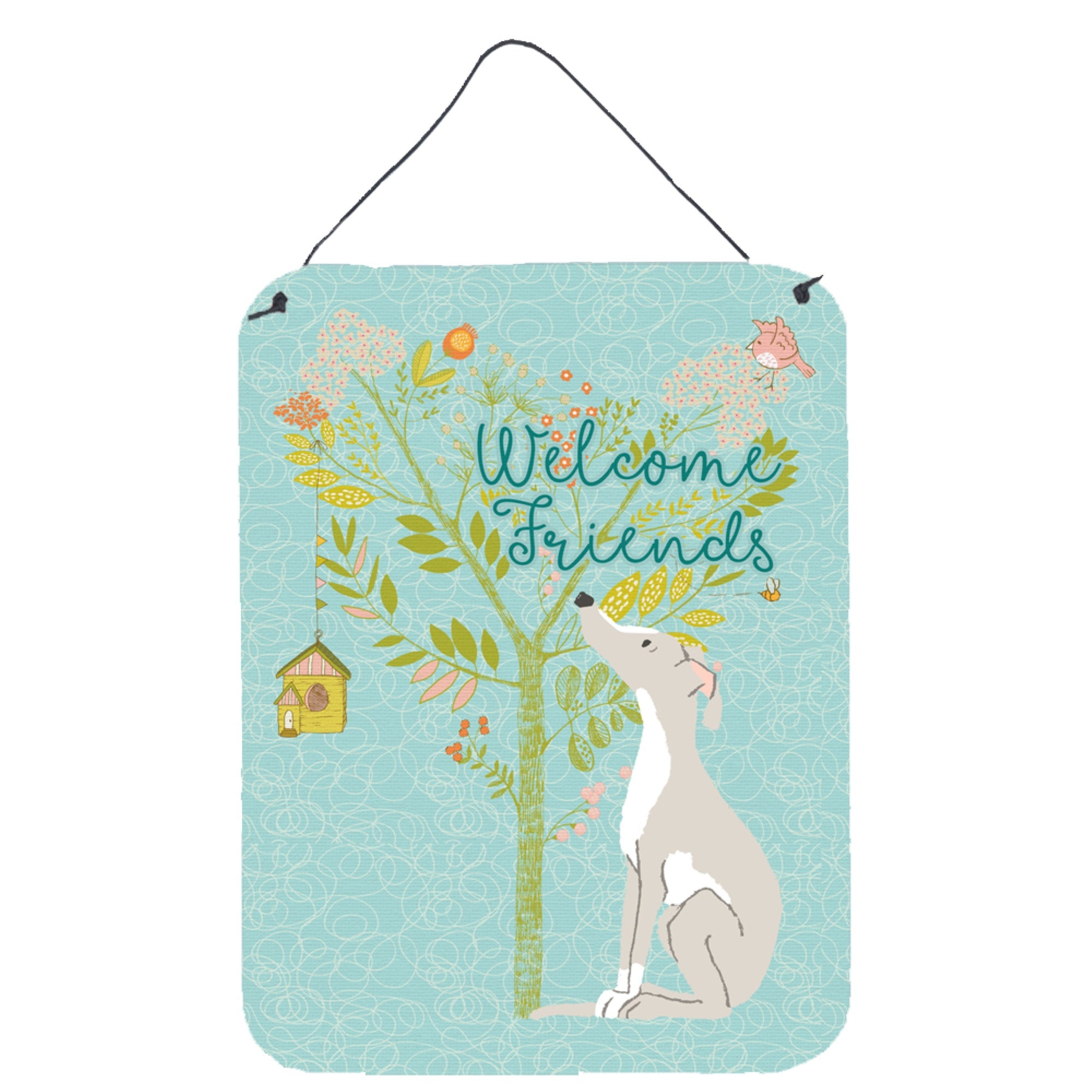 'Caroline'S Treasures Welcome Friends Italian Greyhound Metal Print, 16H X 12W, Multicolor''