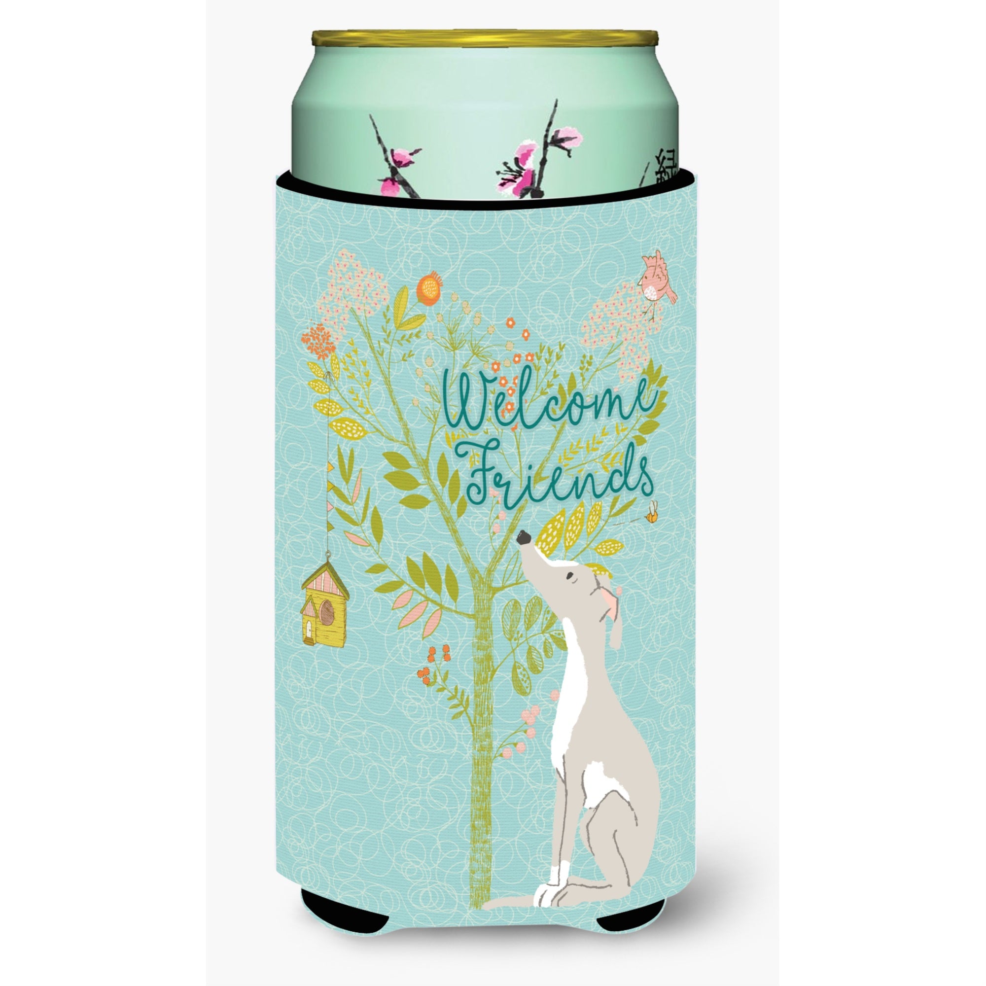 Carolines Treasures Welcome Friends Italian Greyhound Decorative Can Hugger, Tall Boy, Multicolor